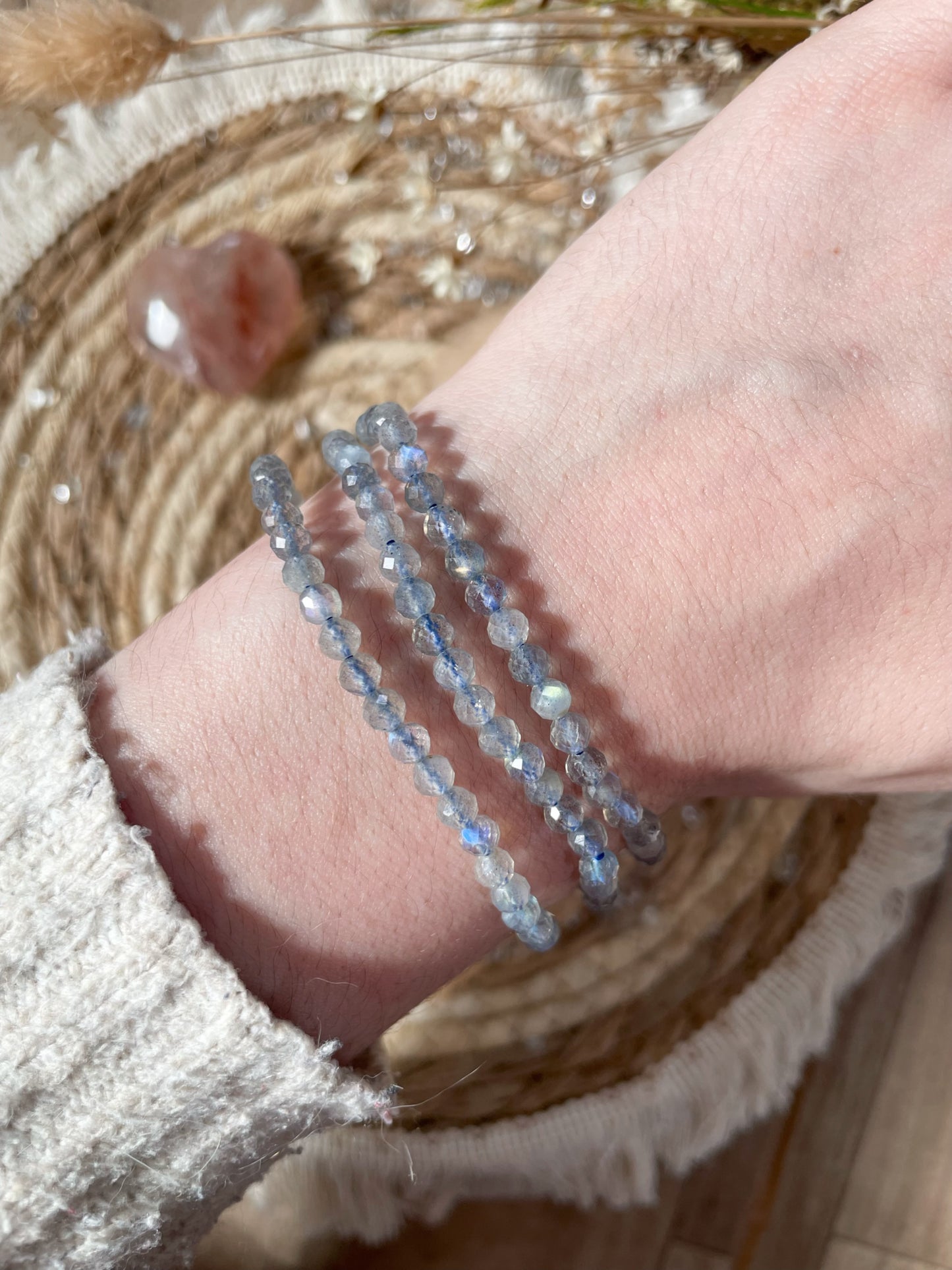 Labradorit facettiert Armband 4mm