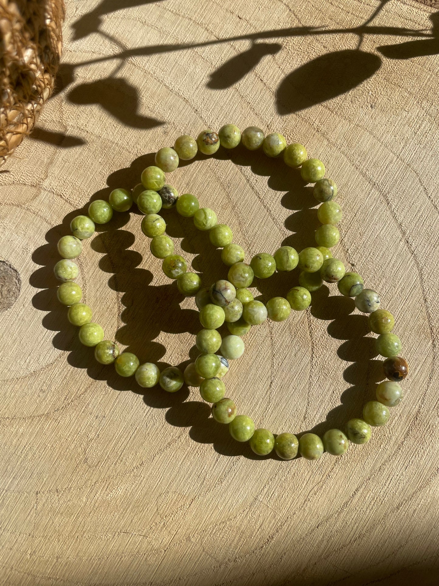 Pistazienopal Armband 8mm