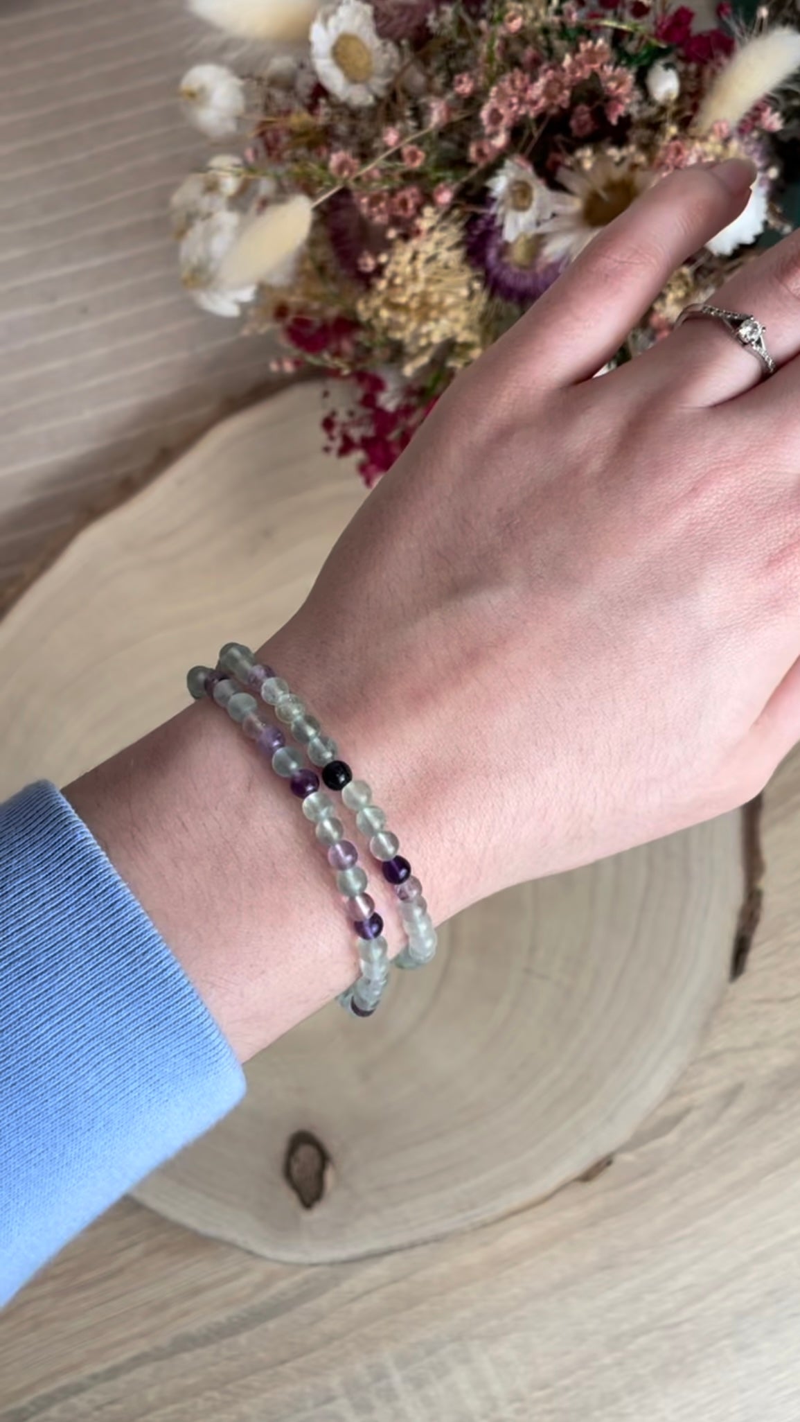 Fluorit A-Qualität Kugelarmband 4mm