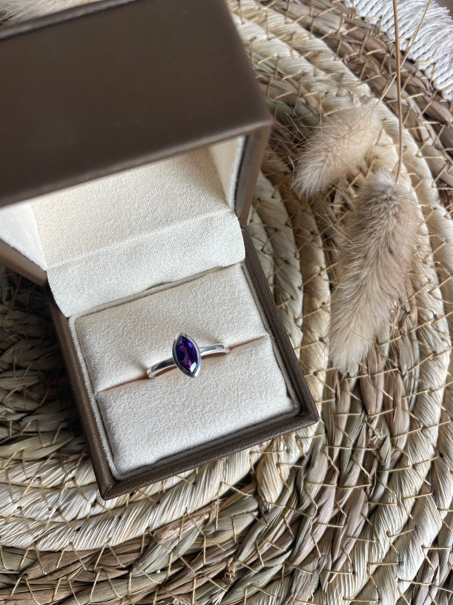 Amethyst Ring 925 Silber, Größe 54