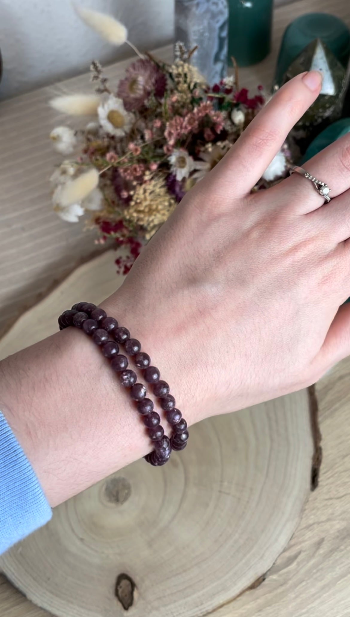 Lepidolith Kugelarmband 6mm