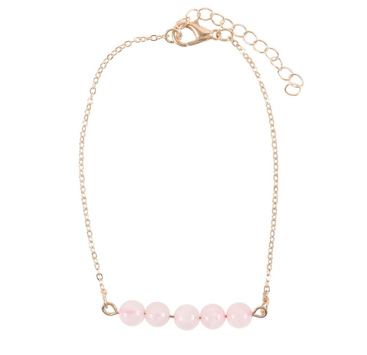 Rosenquarz Armband - größenverstellbar