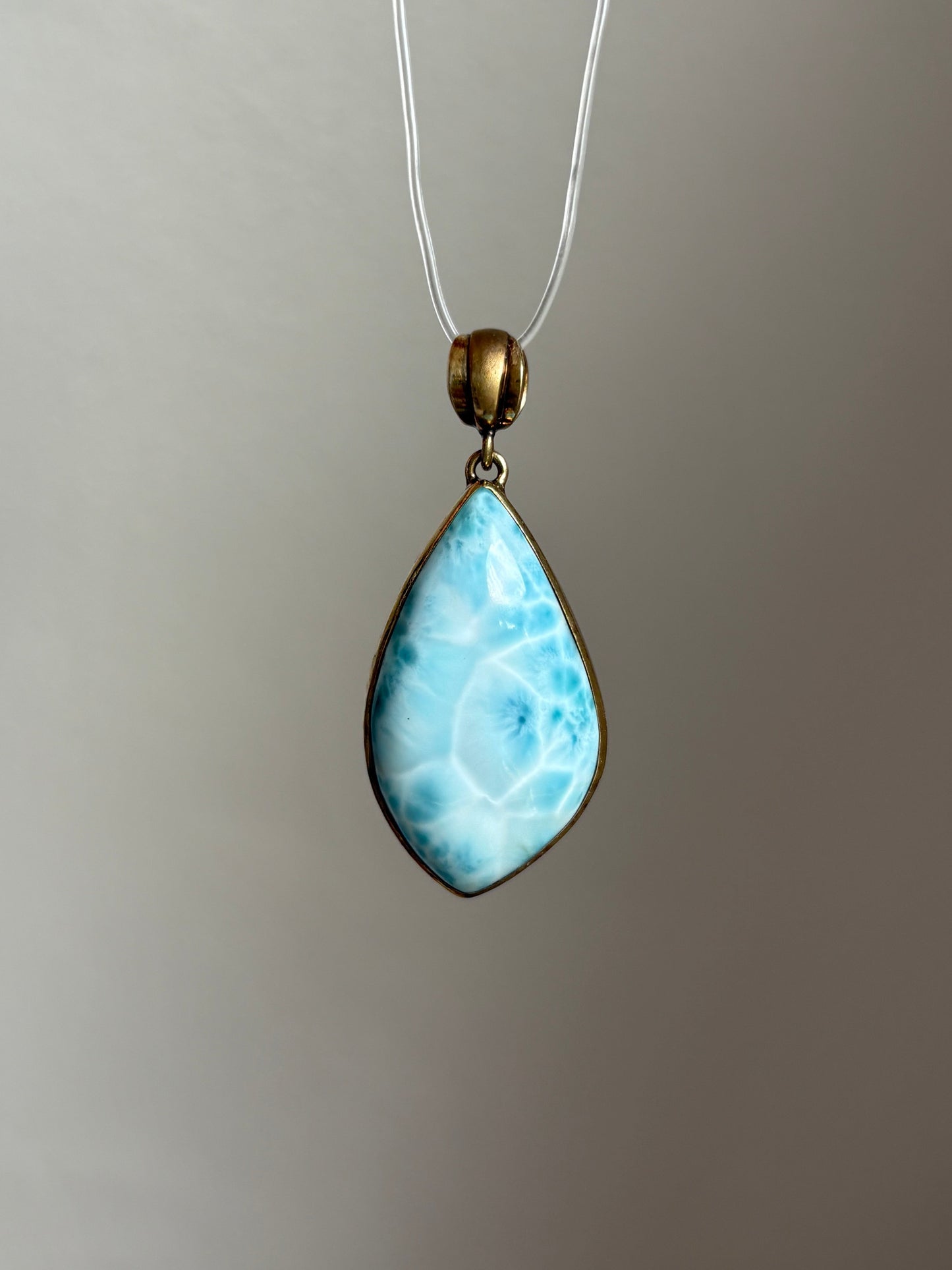 Larimar Anhänger - vergoldet 🩵