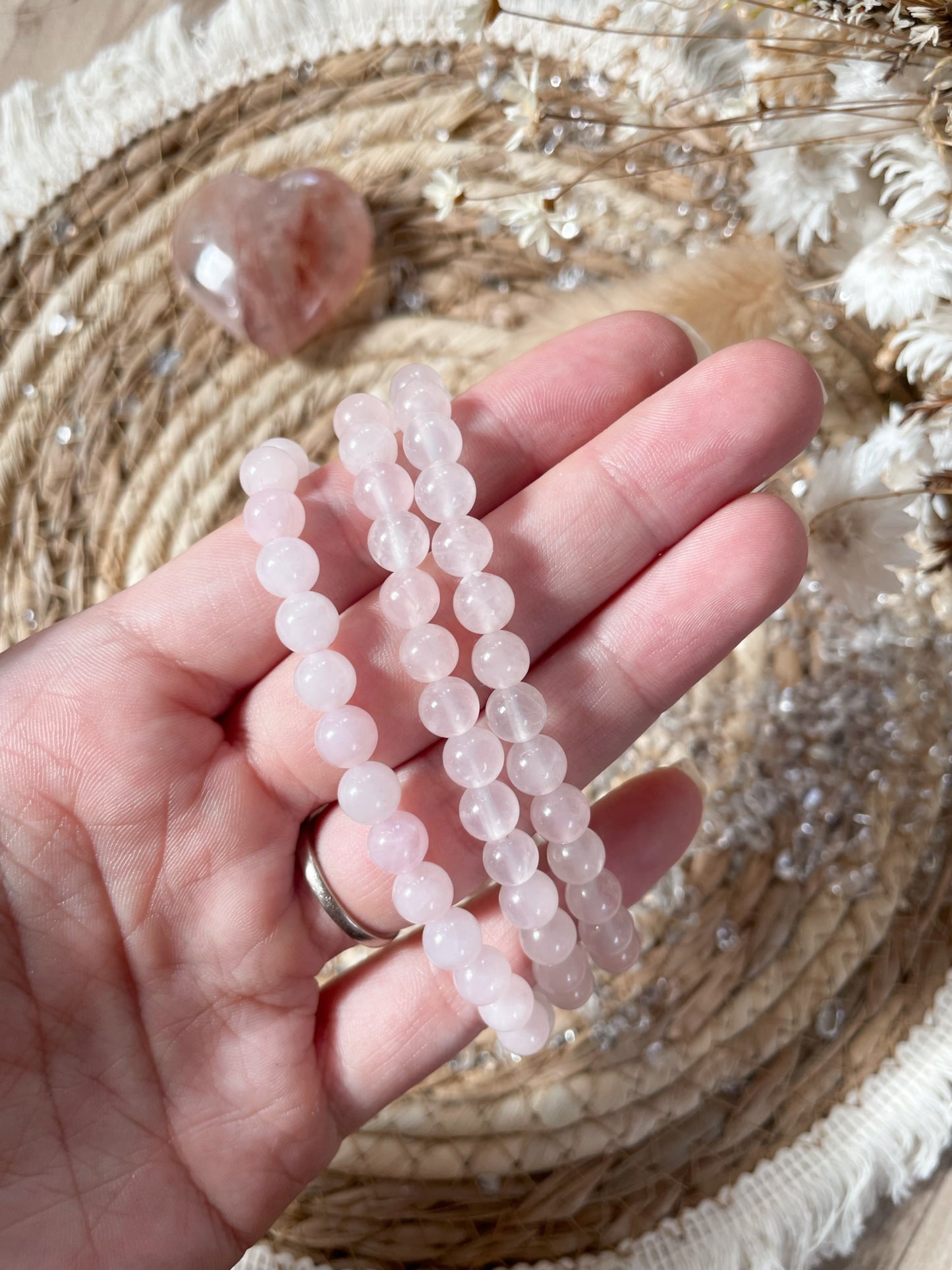 Rosenquarz Armband 6mm