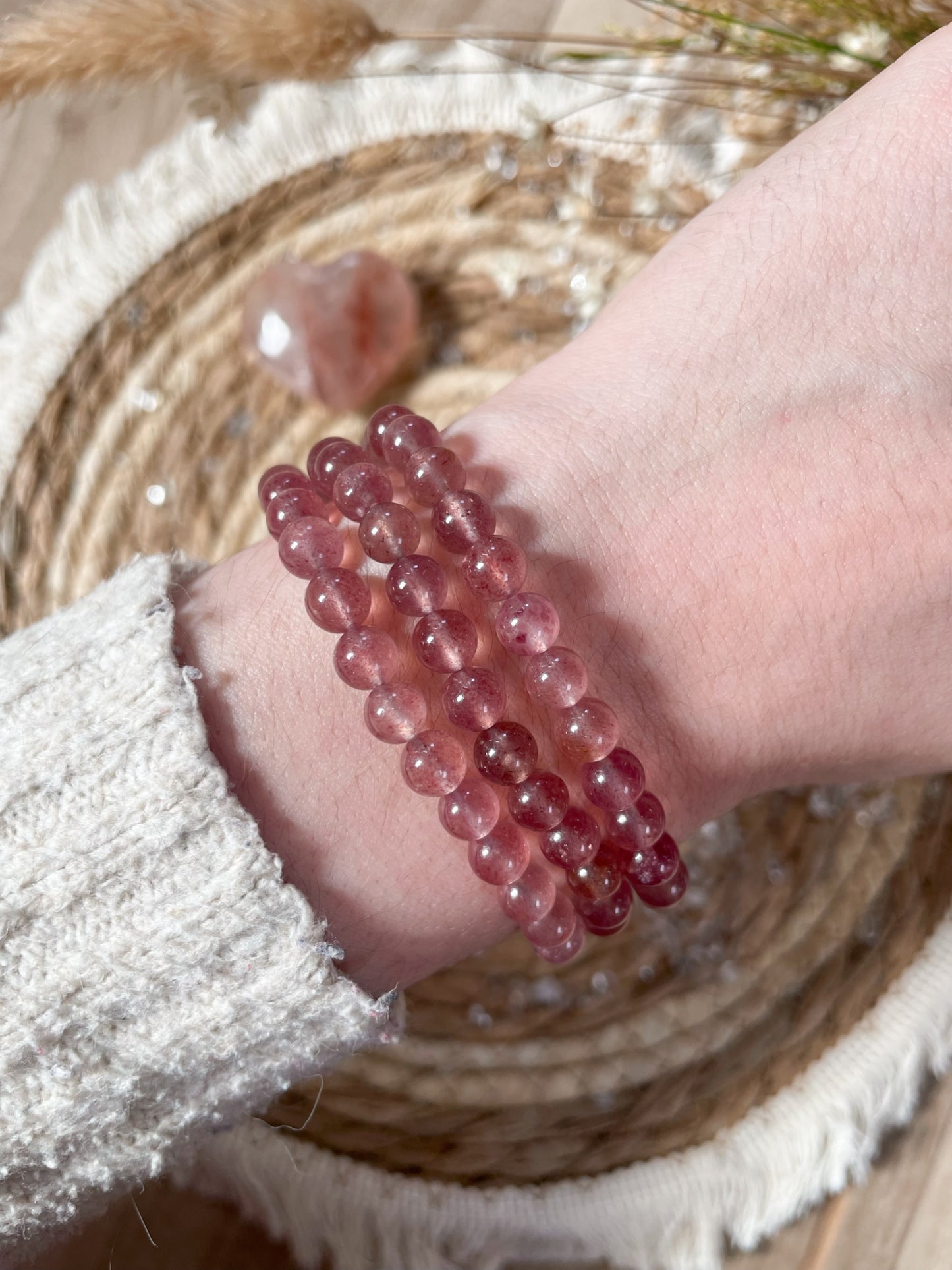 Erdbeerquarz Armband 6mm