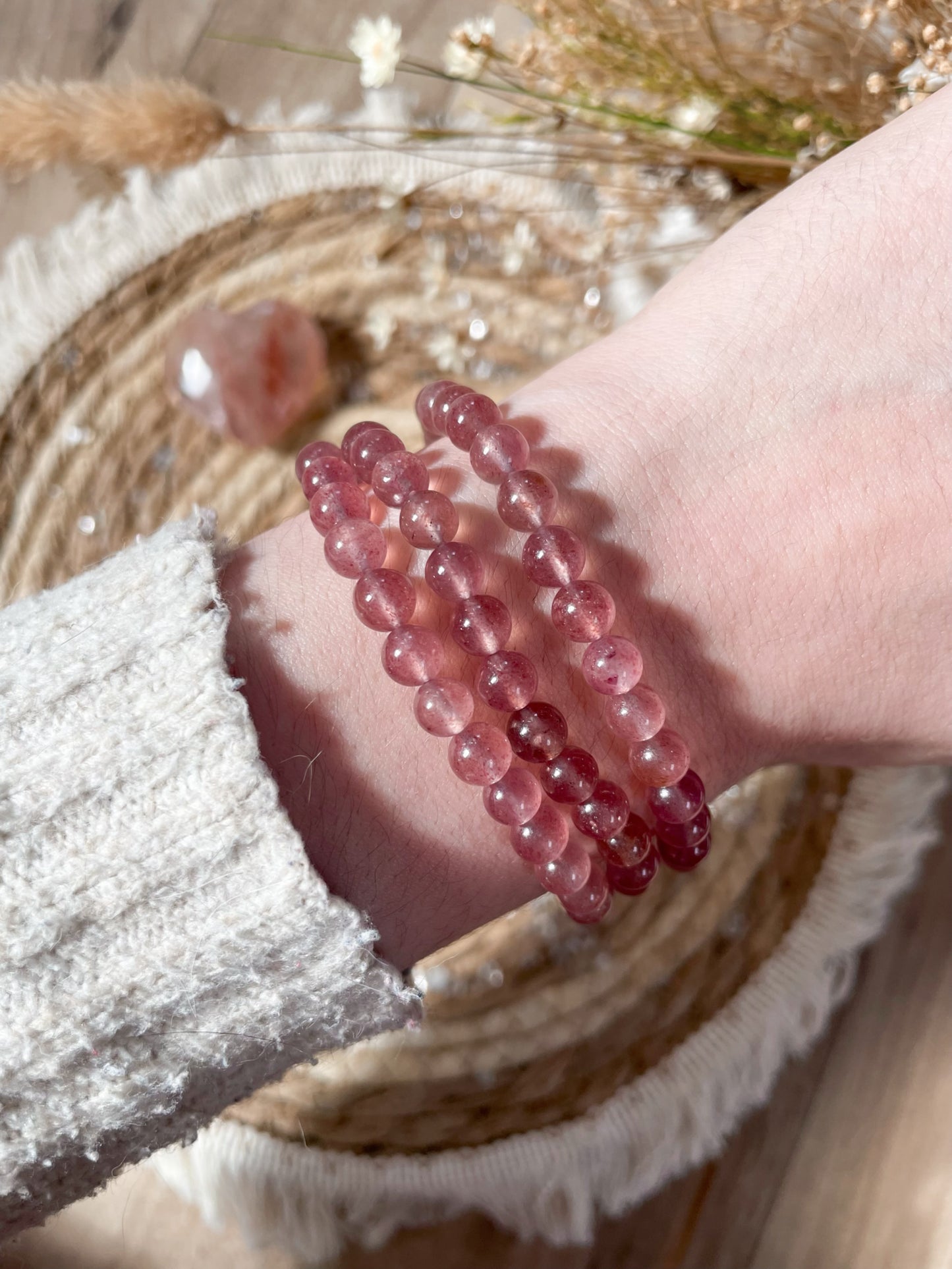 Erdbeerquarz Armband 6mm