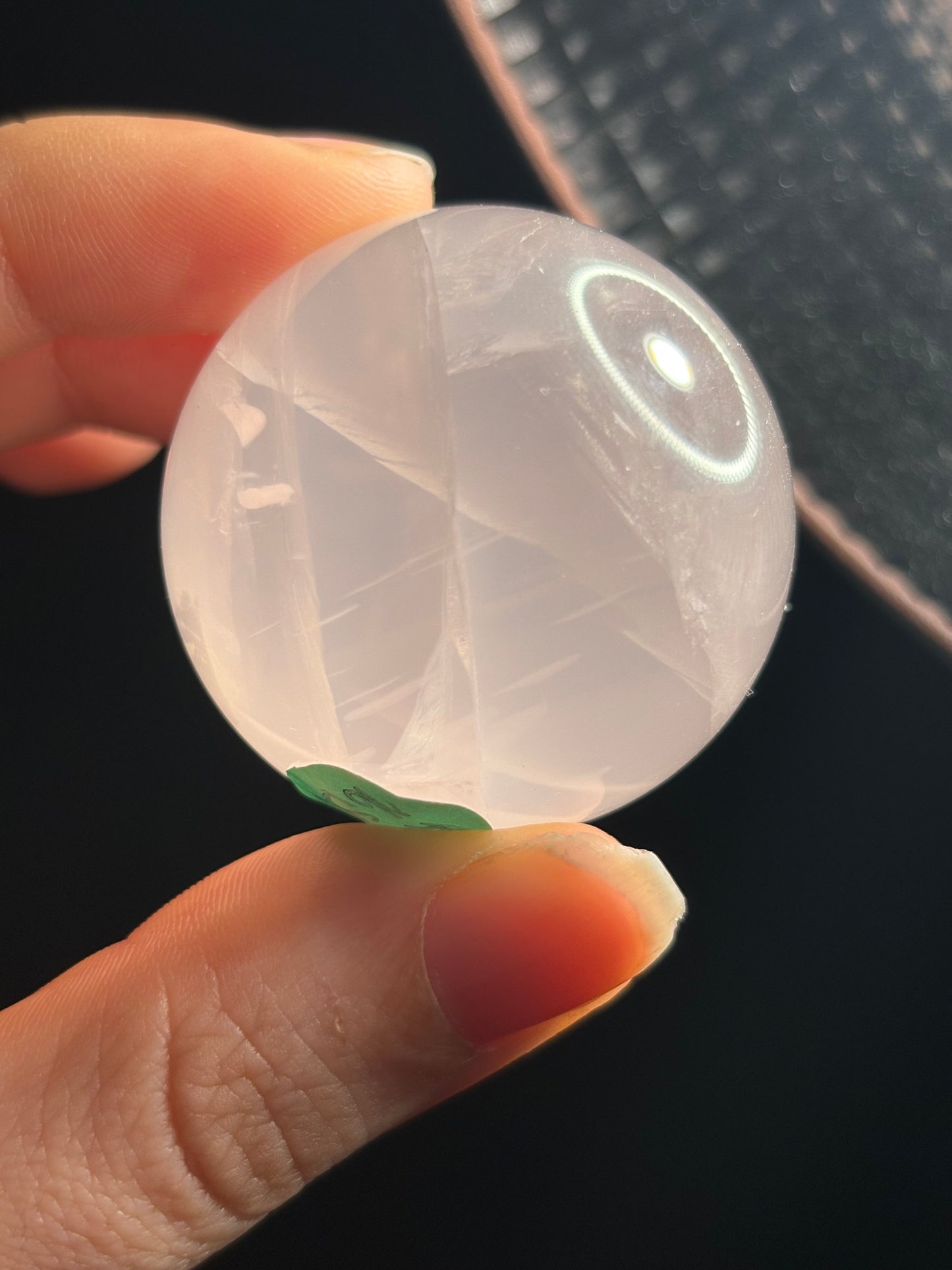 Transparente Rosenquarz Kugel mit Stern, High Quality ⭐️ Nr. 2
