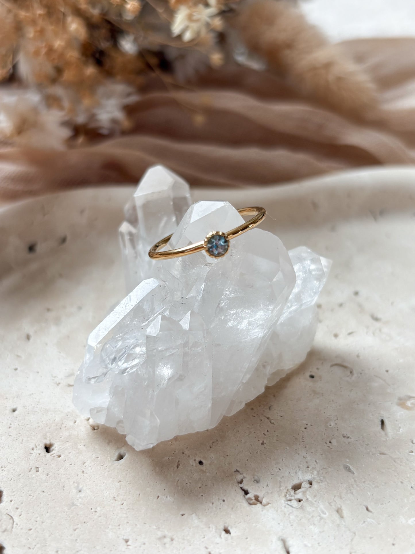 Topas „Krönchen“ Ring - vergoldet