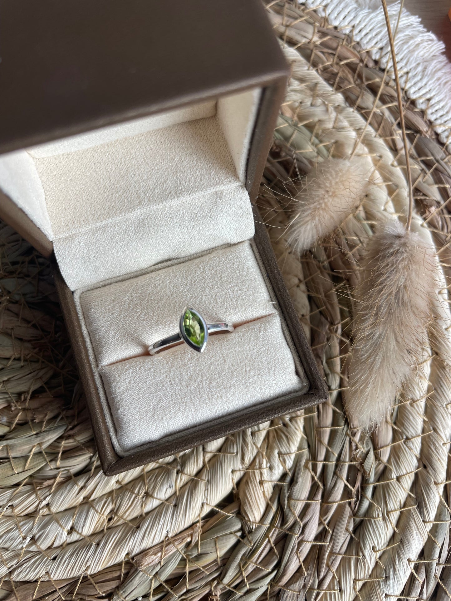 Peridot Ring 925 Silber, Größe 54