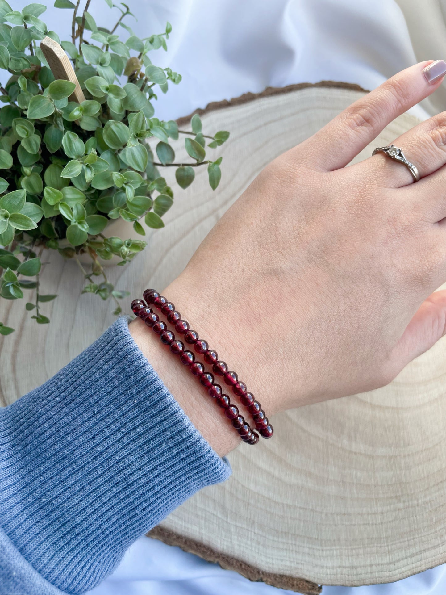 Granat Kugelarmband 4mm