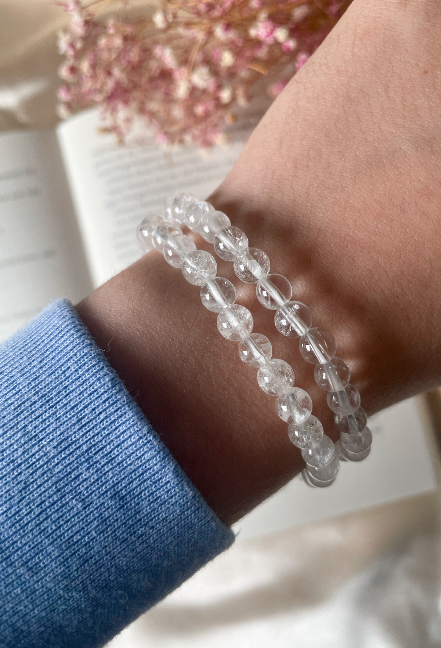 Bergkristall Kugelarmband 6mm