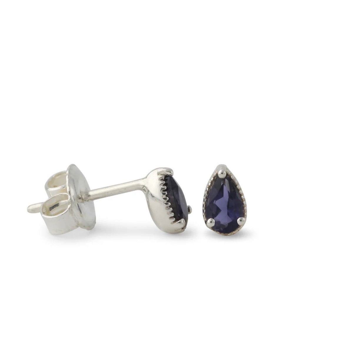 Iolith Ohrstecker „Teardrop sparkle“ - 925 Silber