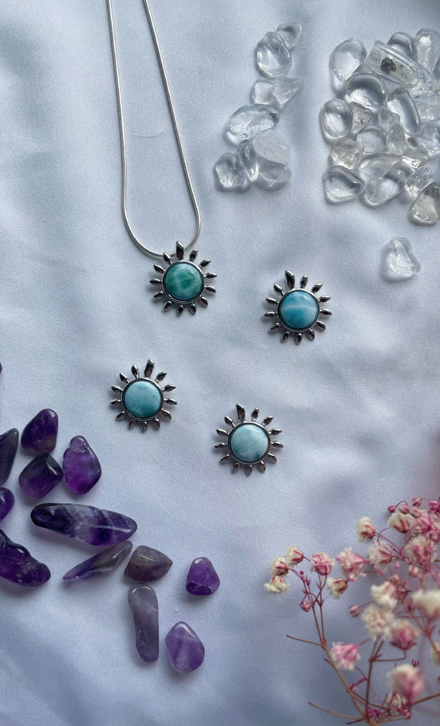 Larimar Sonne Anhänger