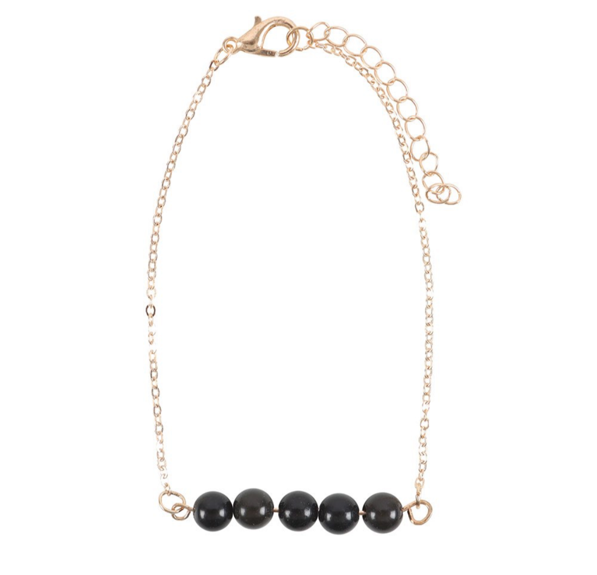 Obsidian Armband - größenverstellbar