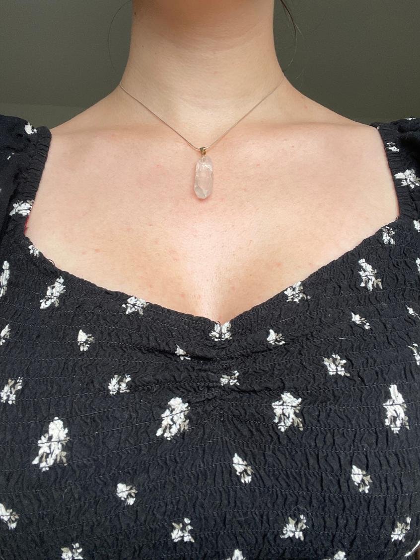 Bergkristall Natur Spitze Anhänger