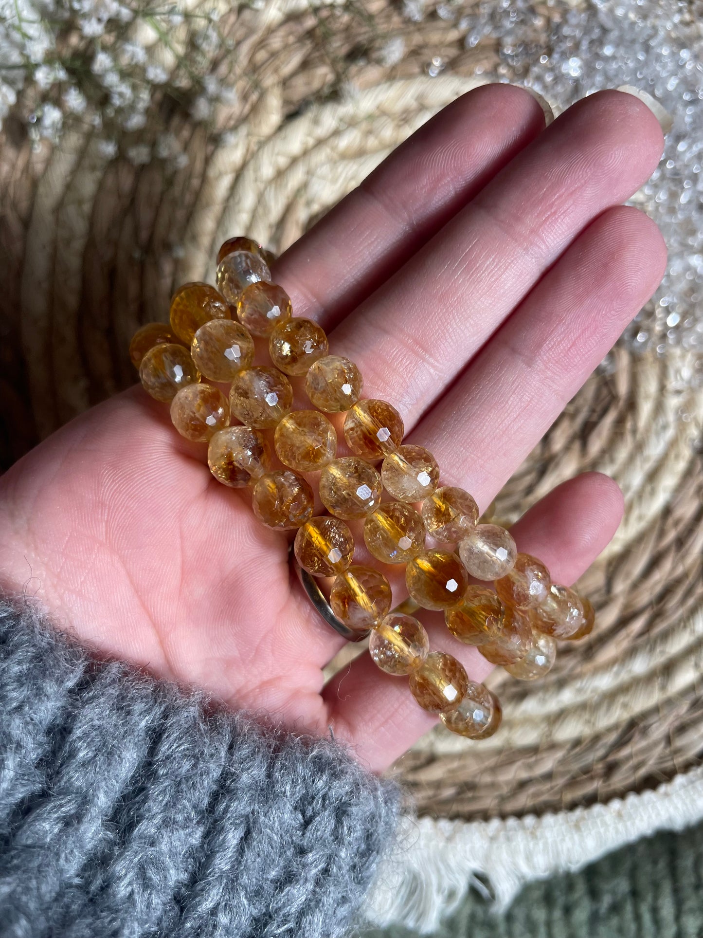 Citrin gebrannt Armband, 8mm facettiert