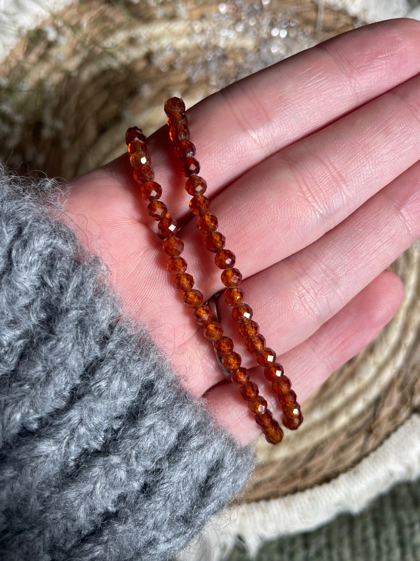 Hessonit Armband facettiert, 4mm