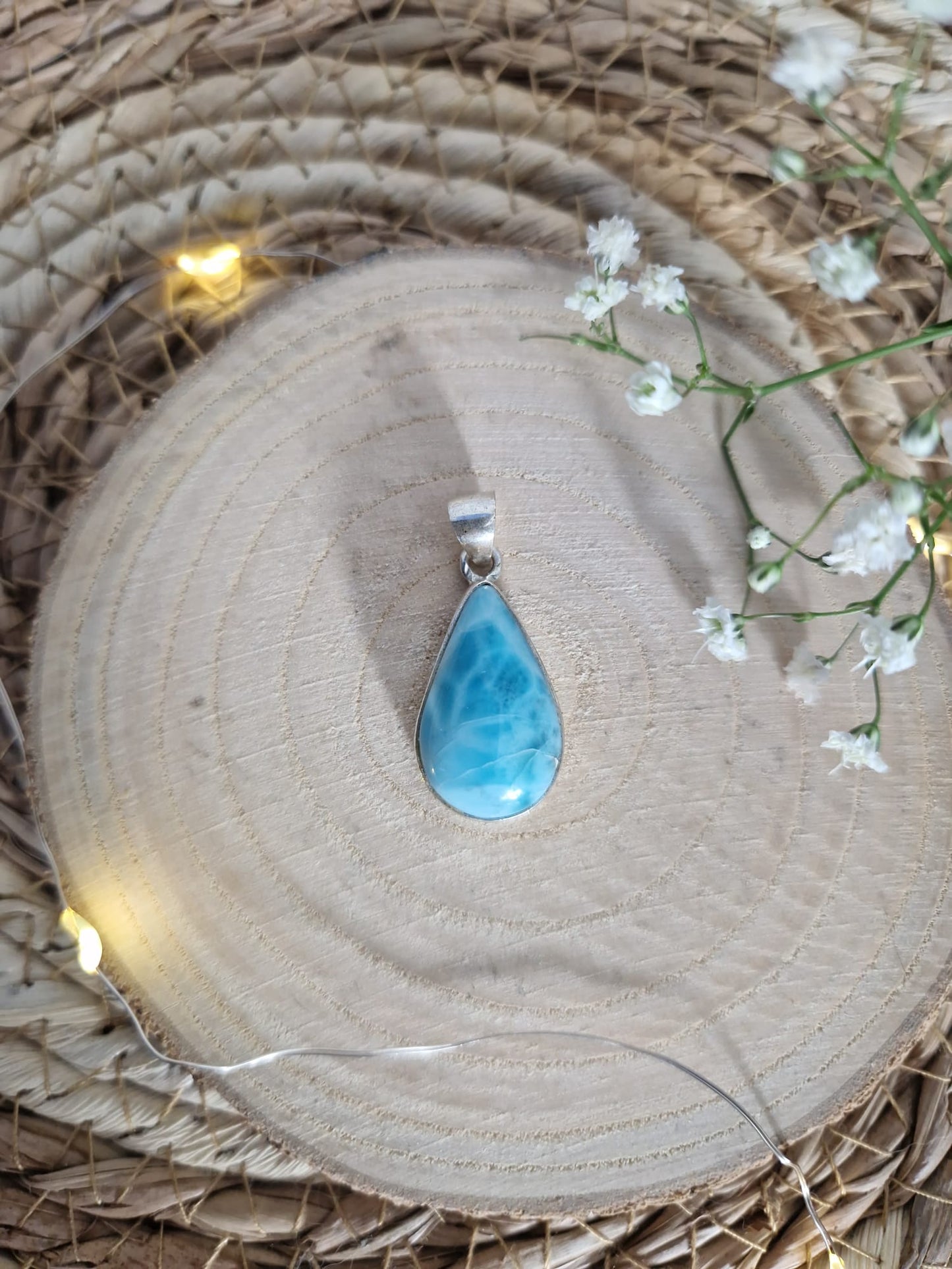Larimar Anhänger, 925 Silber