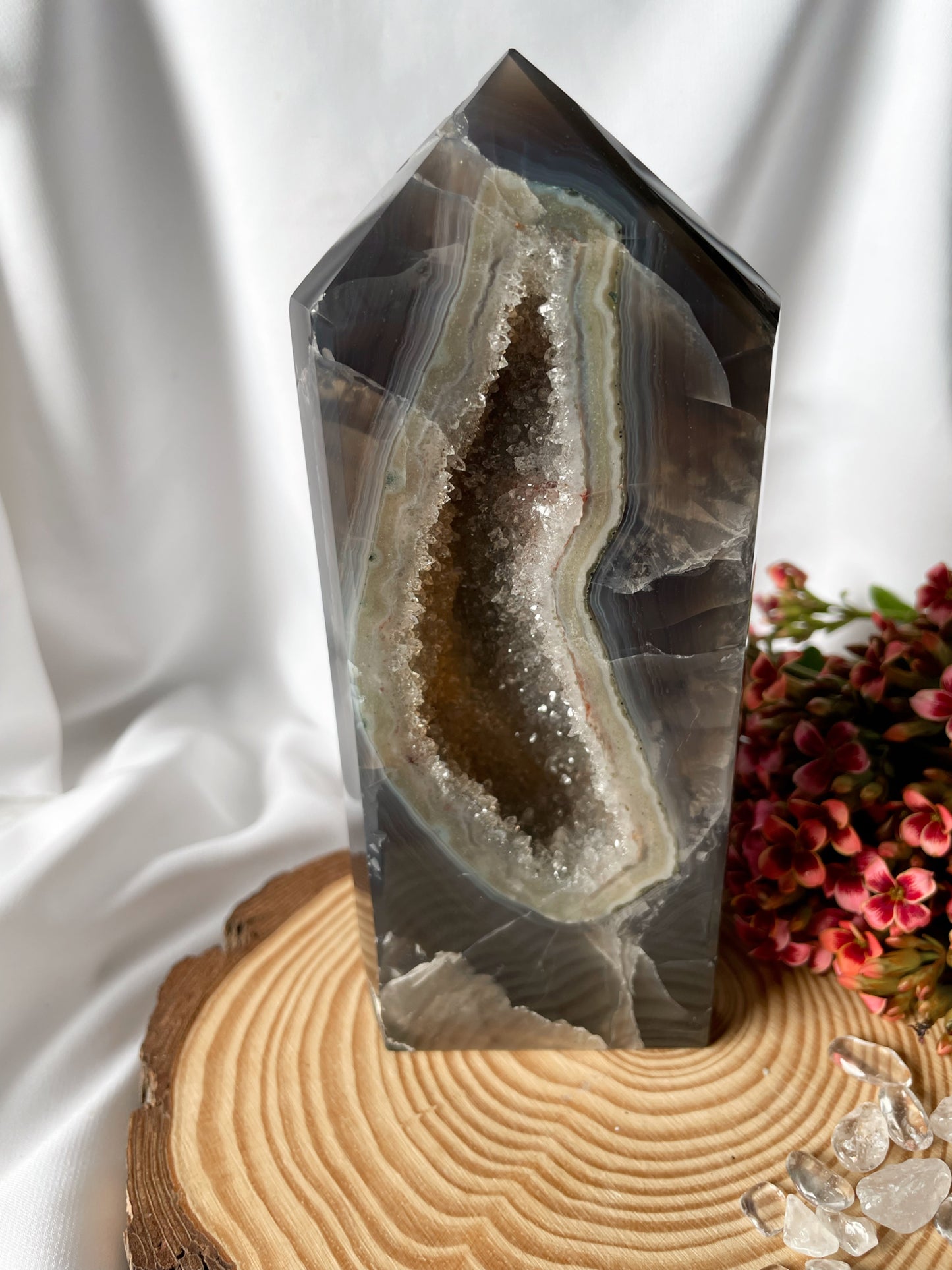 Achat Spitzen mit Amethyst, Brasilien, AB137