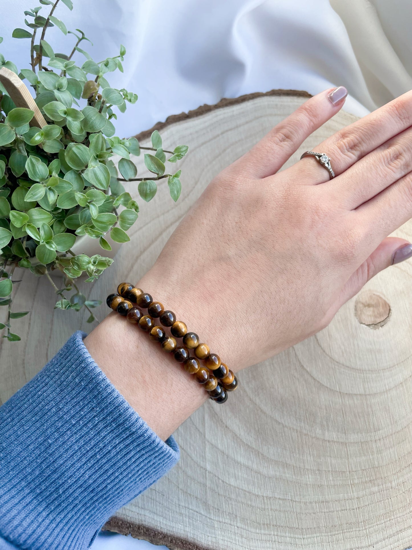 Tigerauge Kugelarmband 6mm