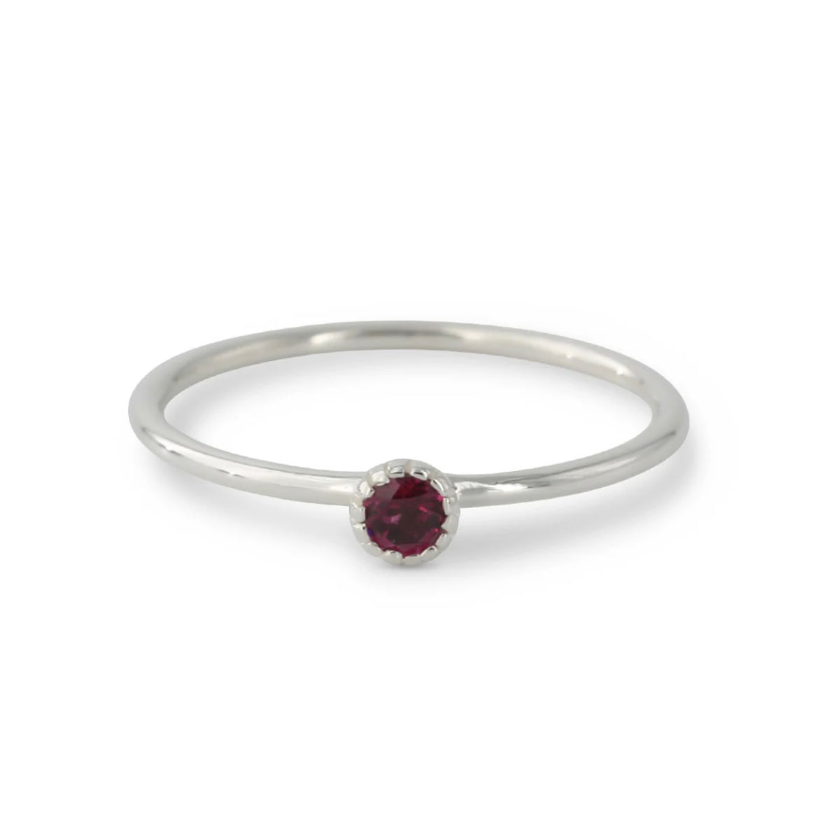 Rhodolith „Krönchen“ Ring - 925 Silber