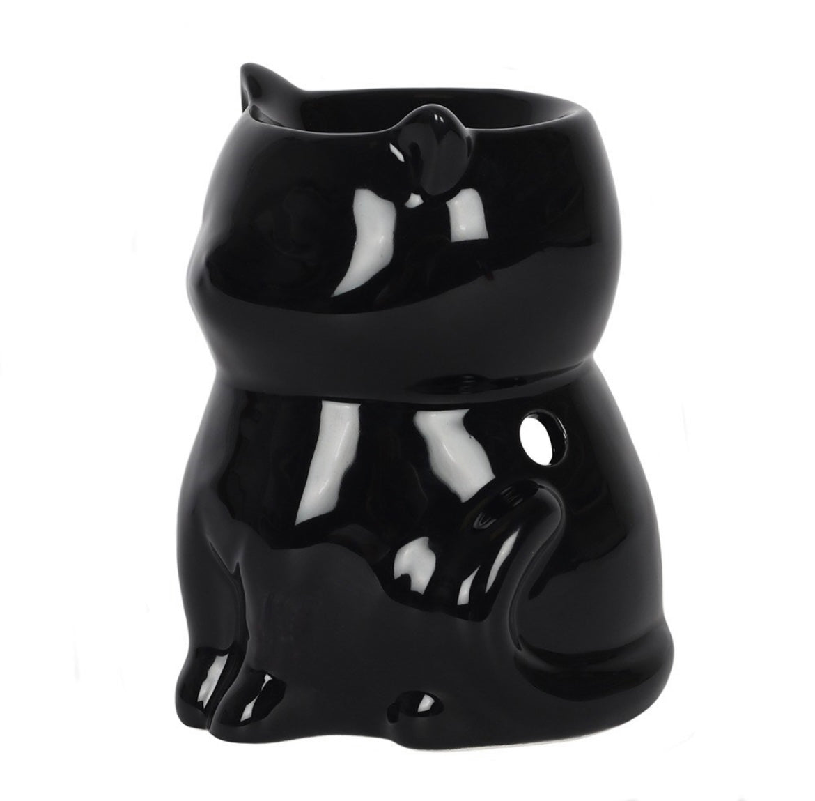 Schwarze Katze Wachs-Lampe / Teelicht