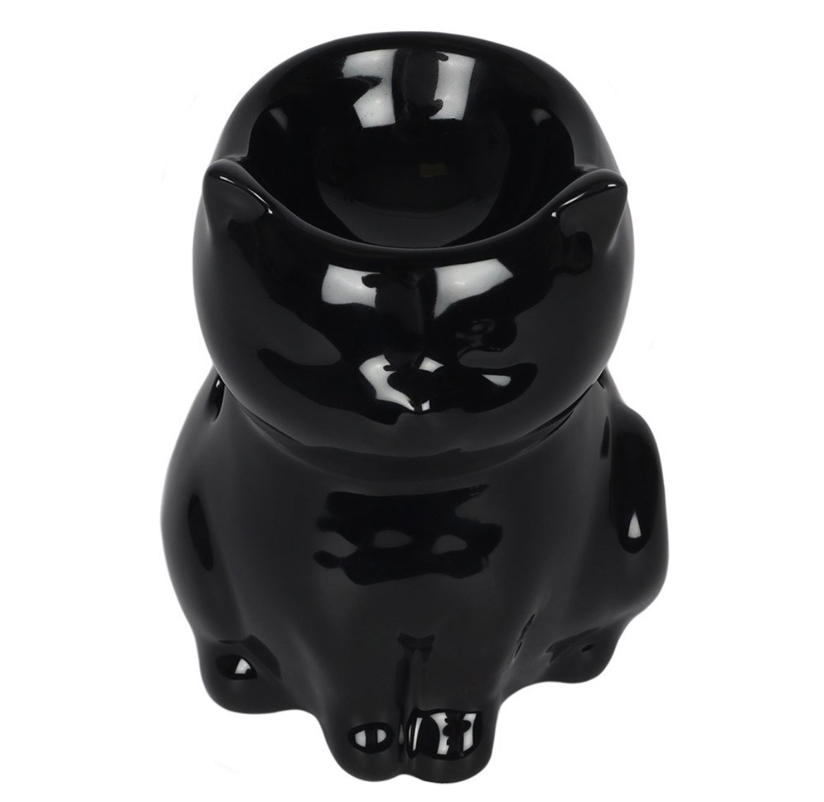 Schwarze Katze Wachs-Lampe / Teelicht