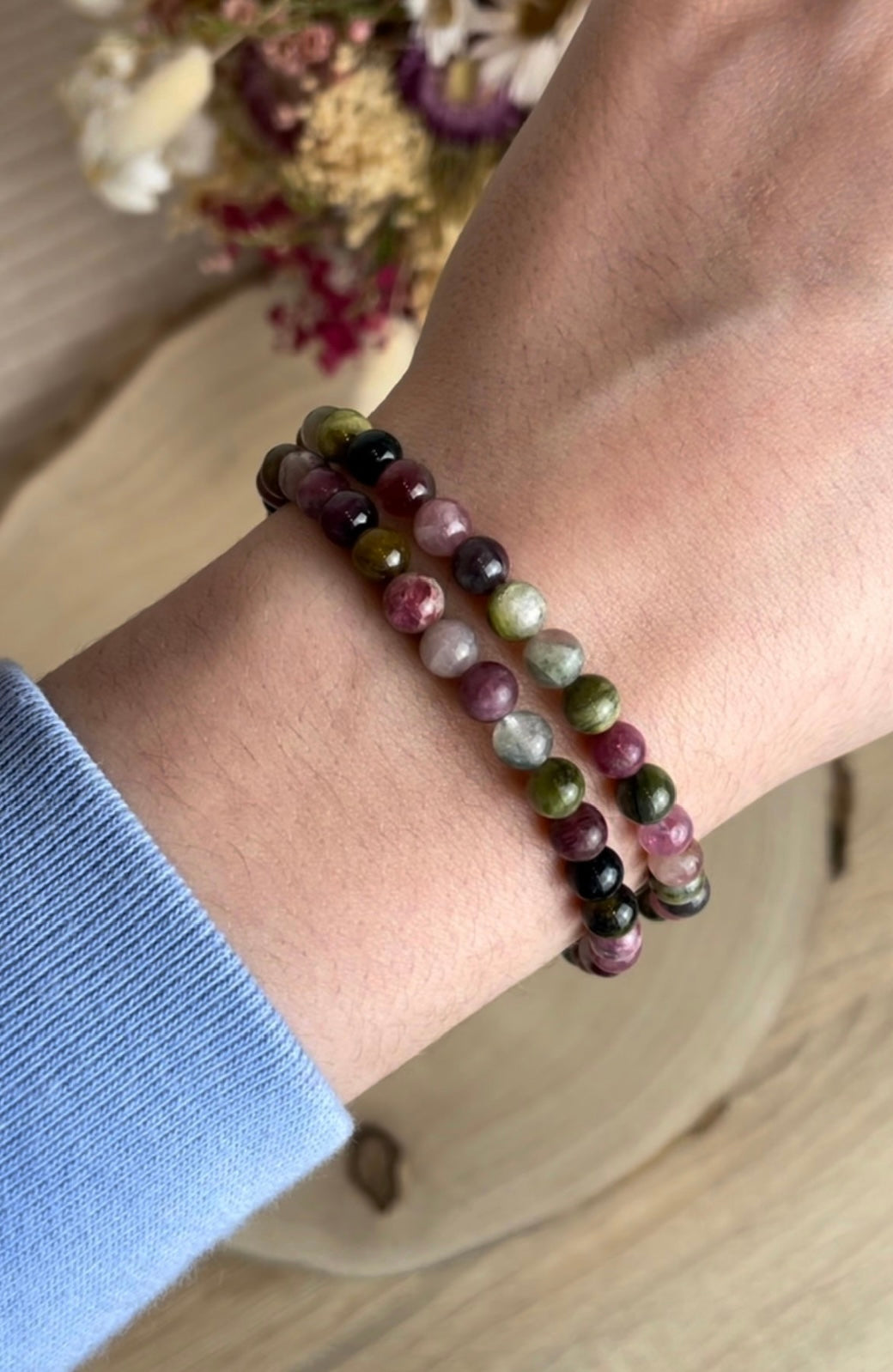 Turmalin mehrfarbig Kugelarmband - 6mm
