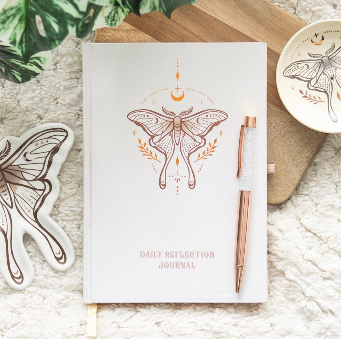 Daily Reflection Journal mit Bergkristall-Stift ✨