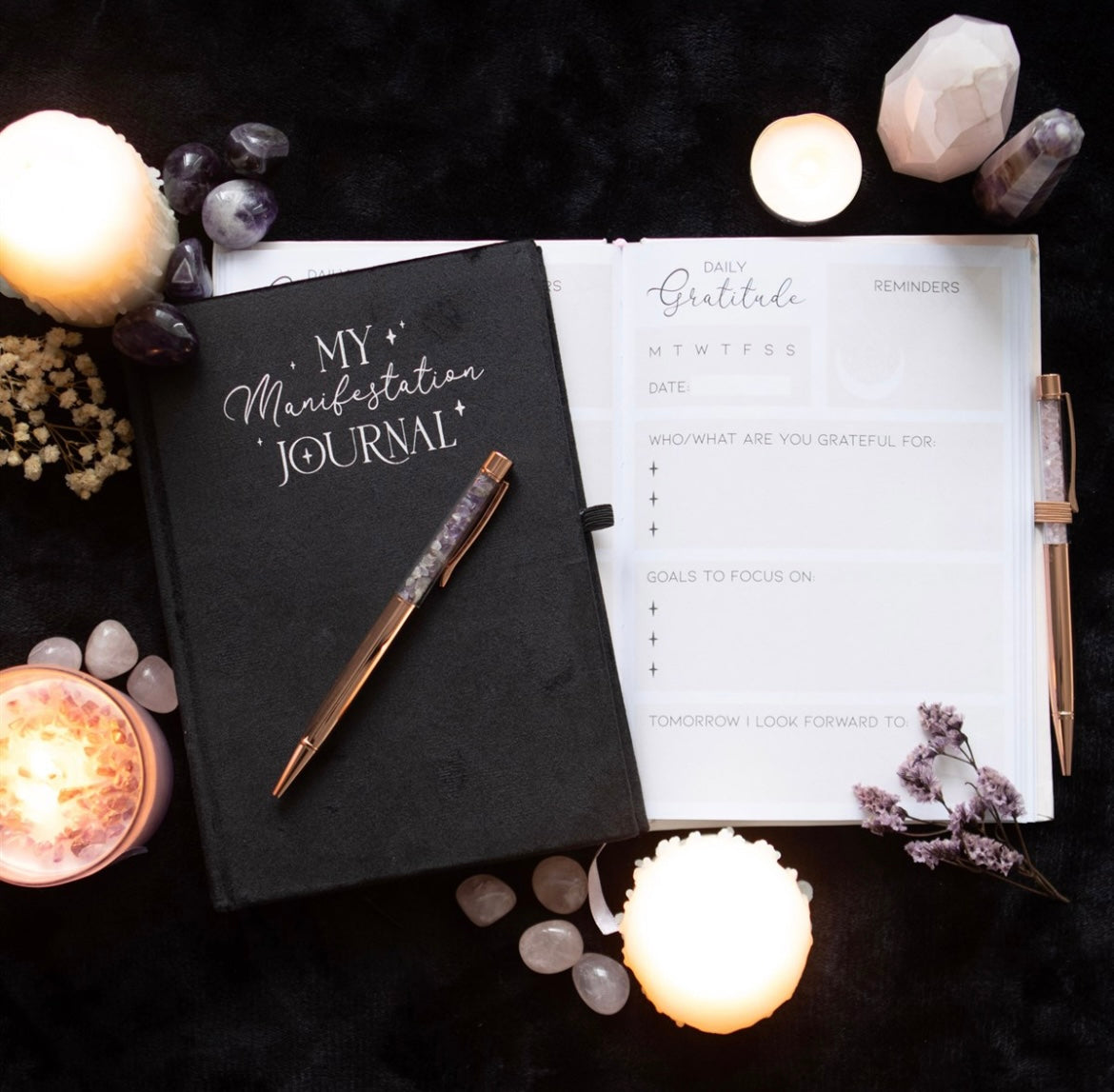 Manifestations Journal mit Amethyst Stift 🌸