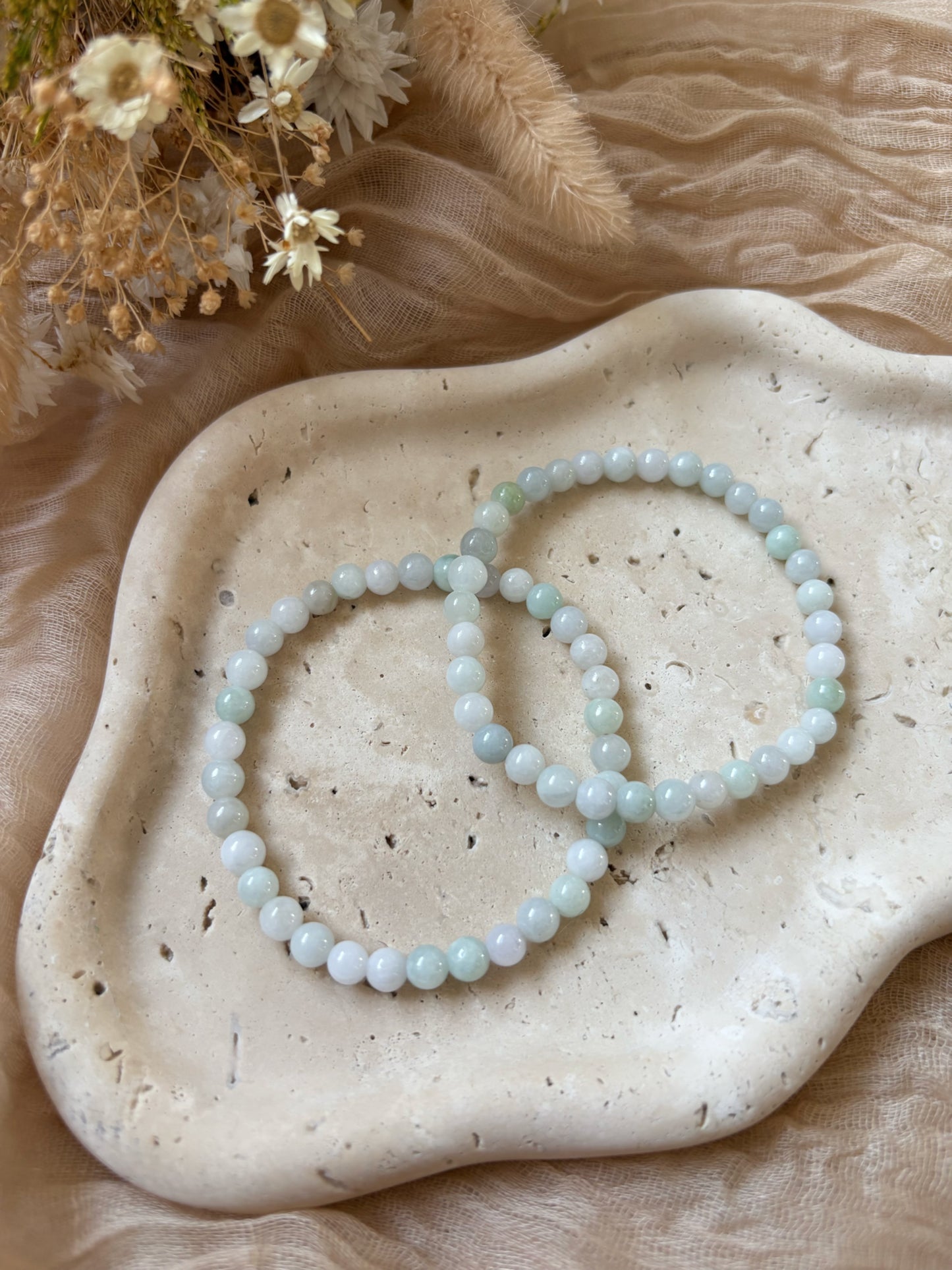 Burma Jade Kugelarmband - 6mm