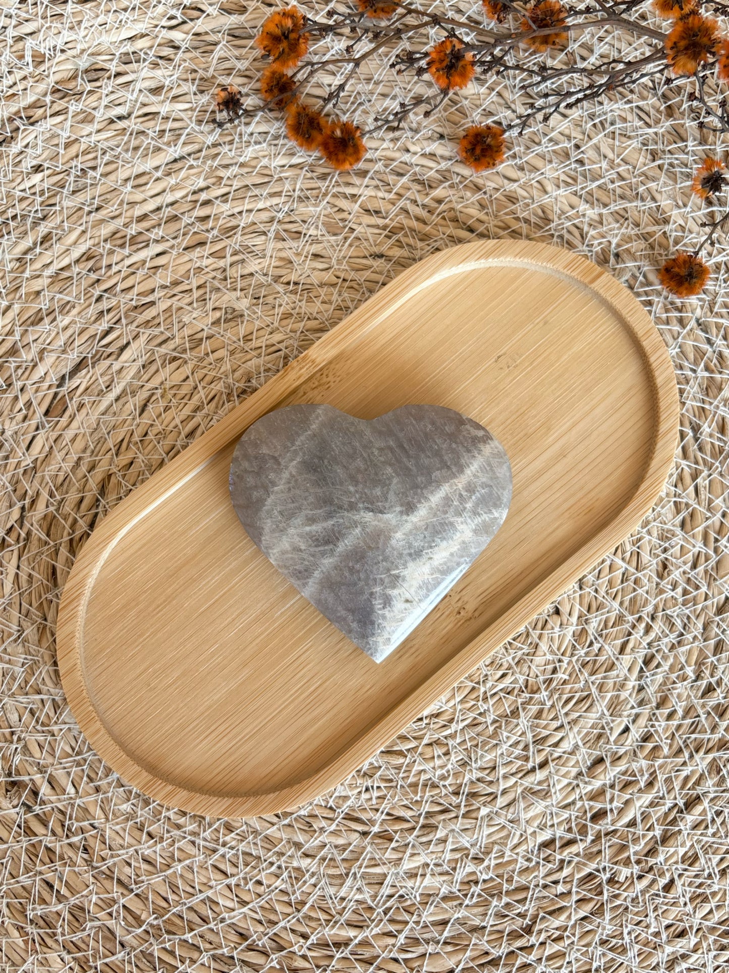 Mondstein Herz mit blauem Flash Nr. 2