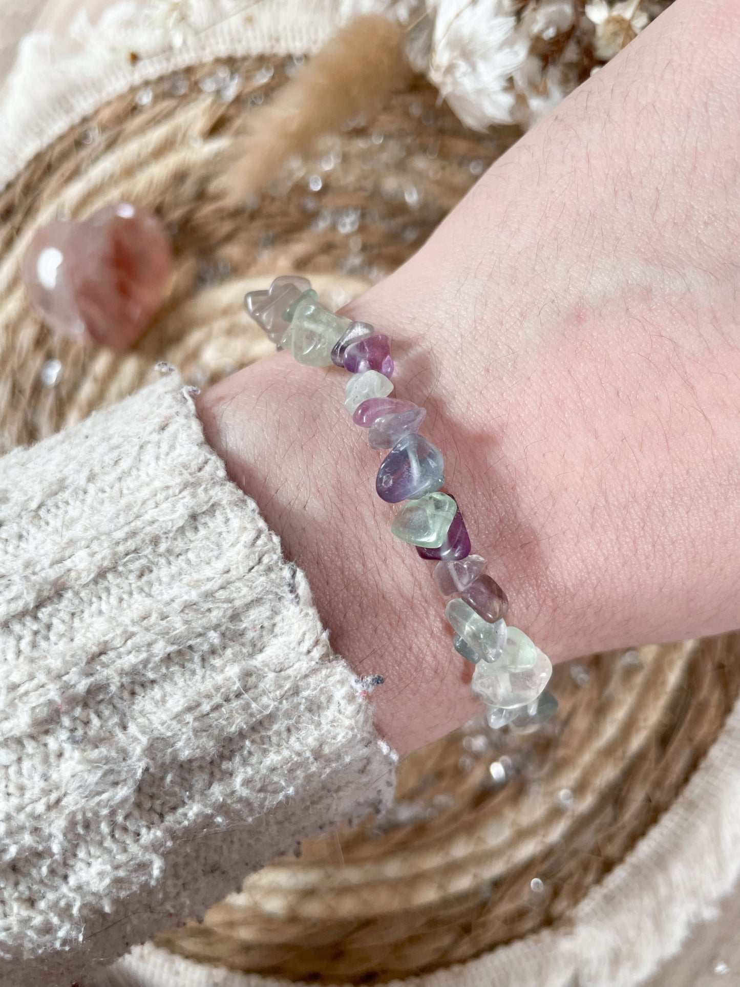 Regenbogen Fluorit Splitterarmband