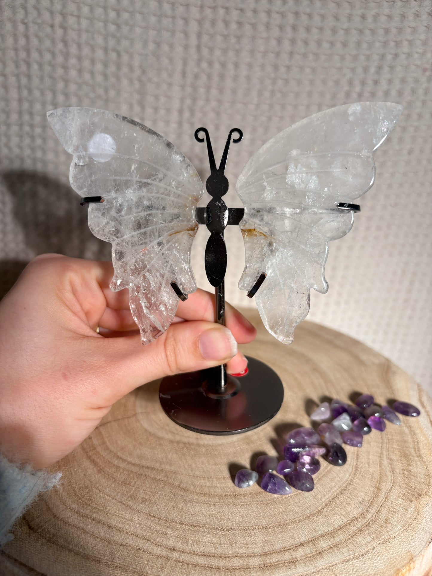 Bergkristall Schmetterling mit Einschlüssen 🦋