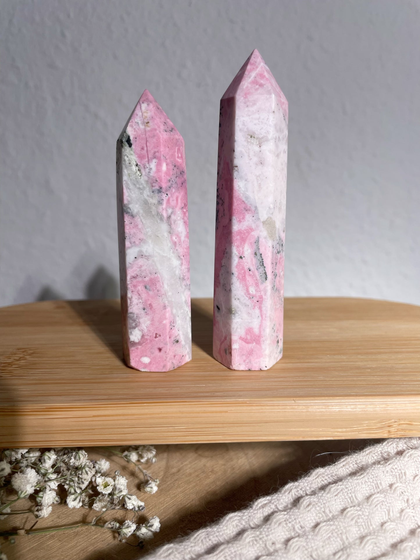 Pink Rhodonit Spitzen aus Peru