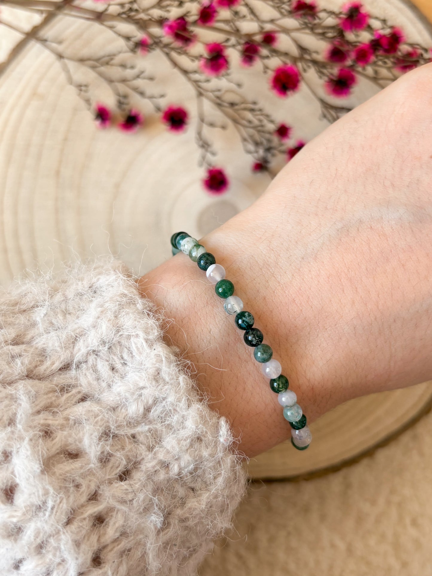 Moosachat Armband 4mm