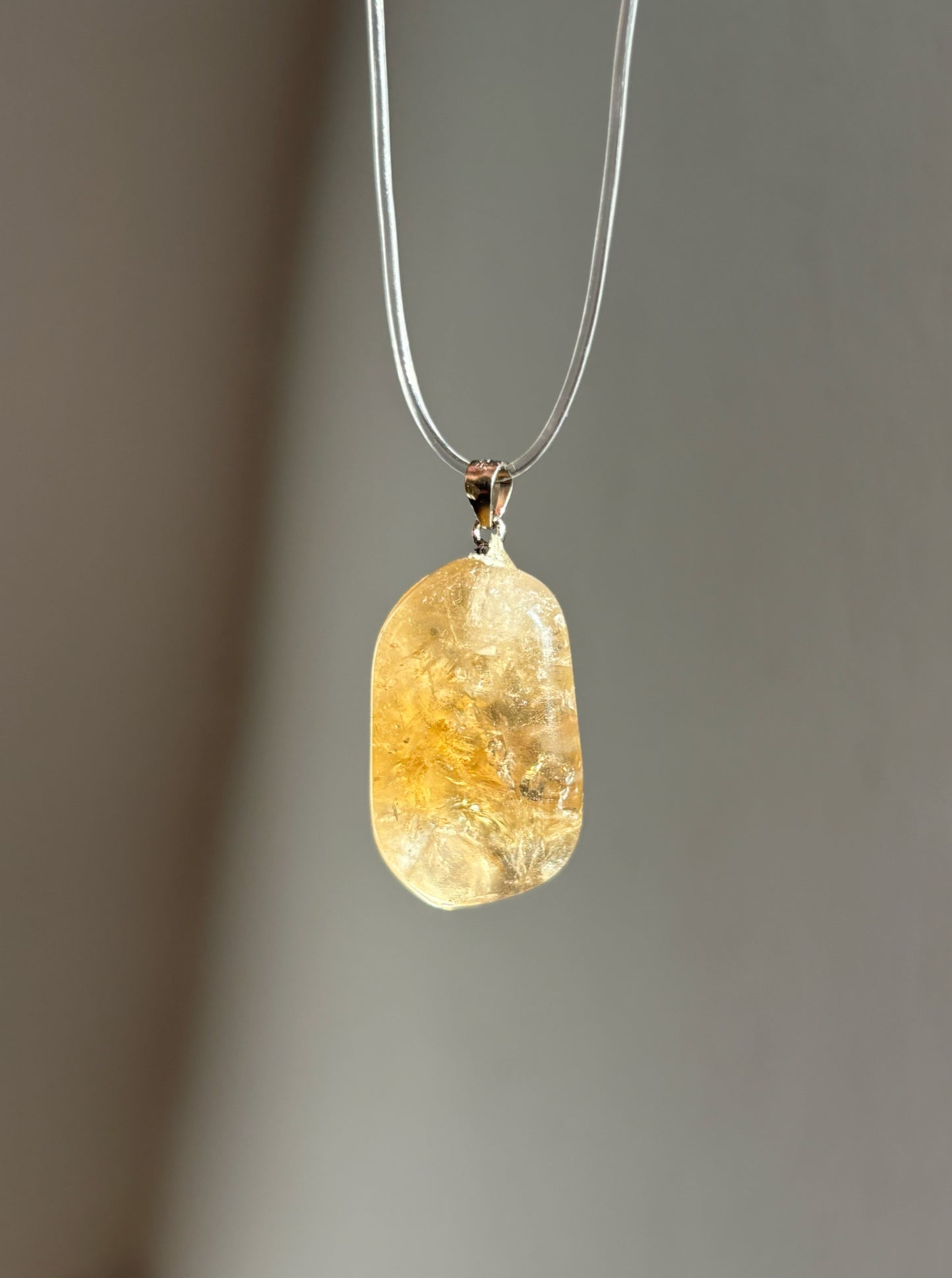 Natur Citrin Anhänger, 925 Silber