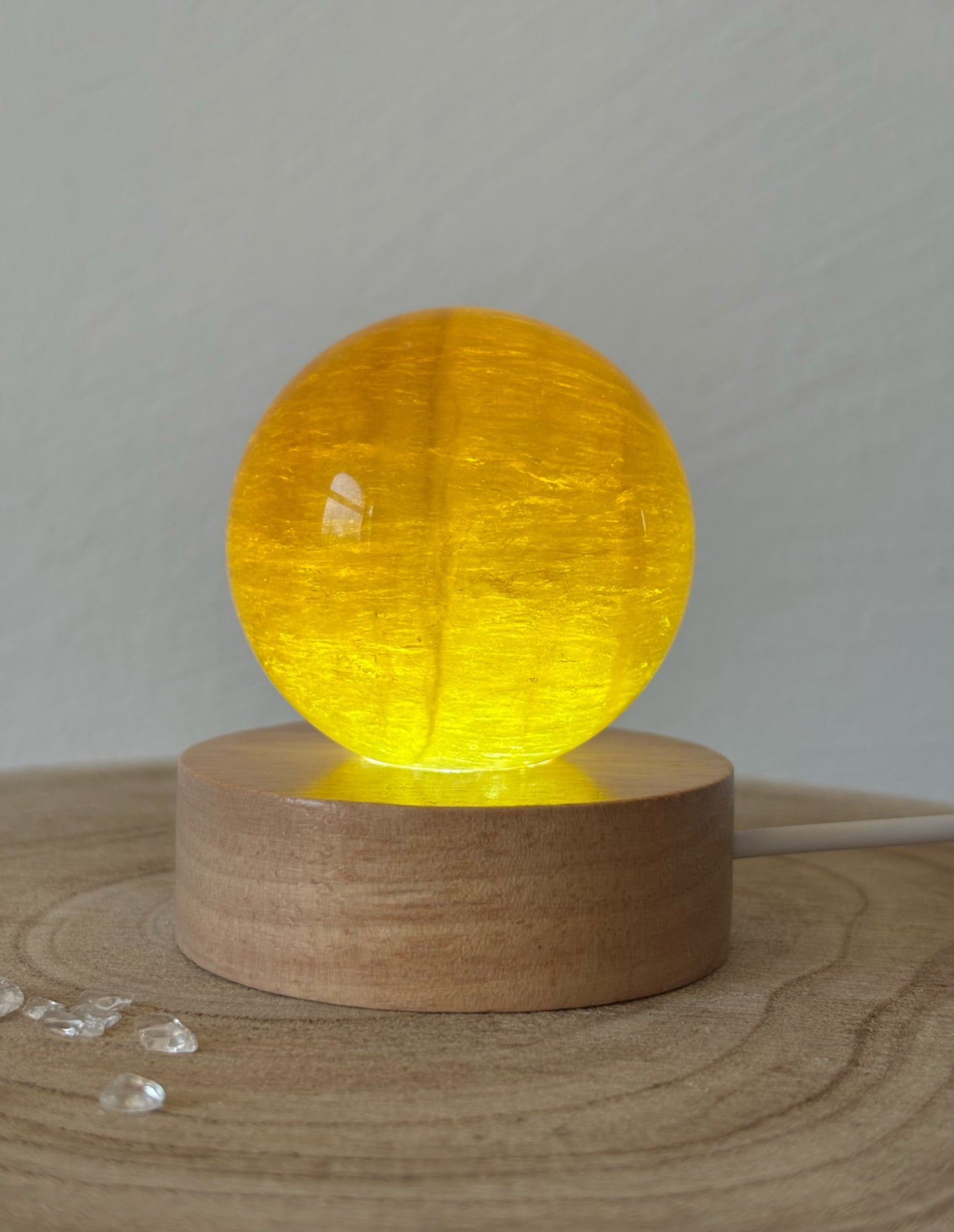 Gelbe Fluorit Kugel, 51mm