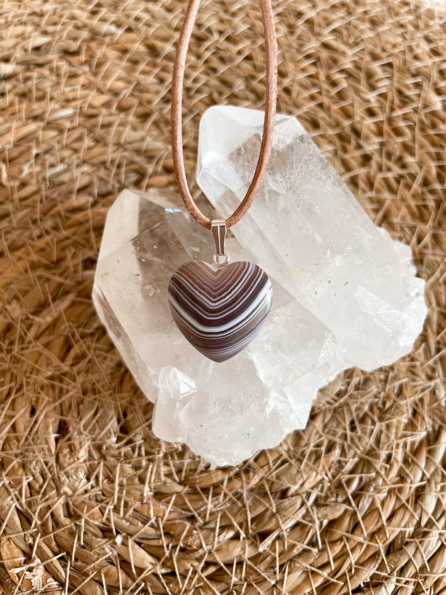 Botswana Achat Herz Anhänger Nr. 1