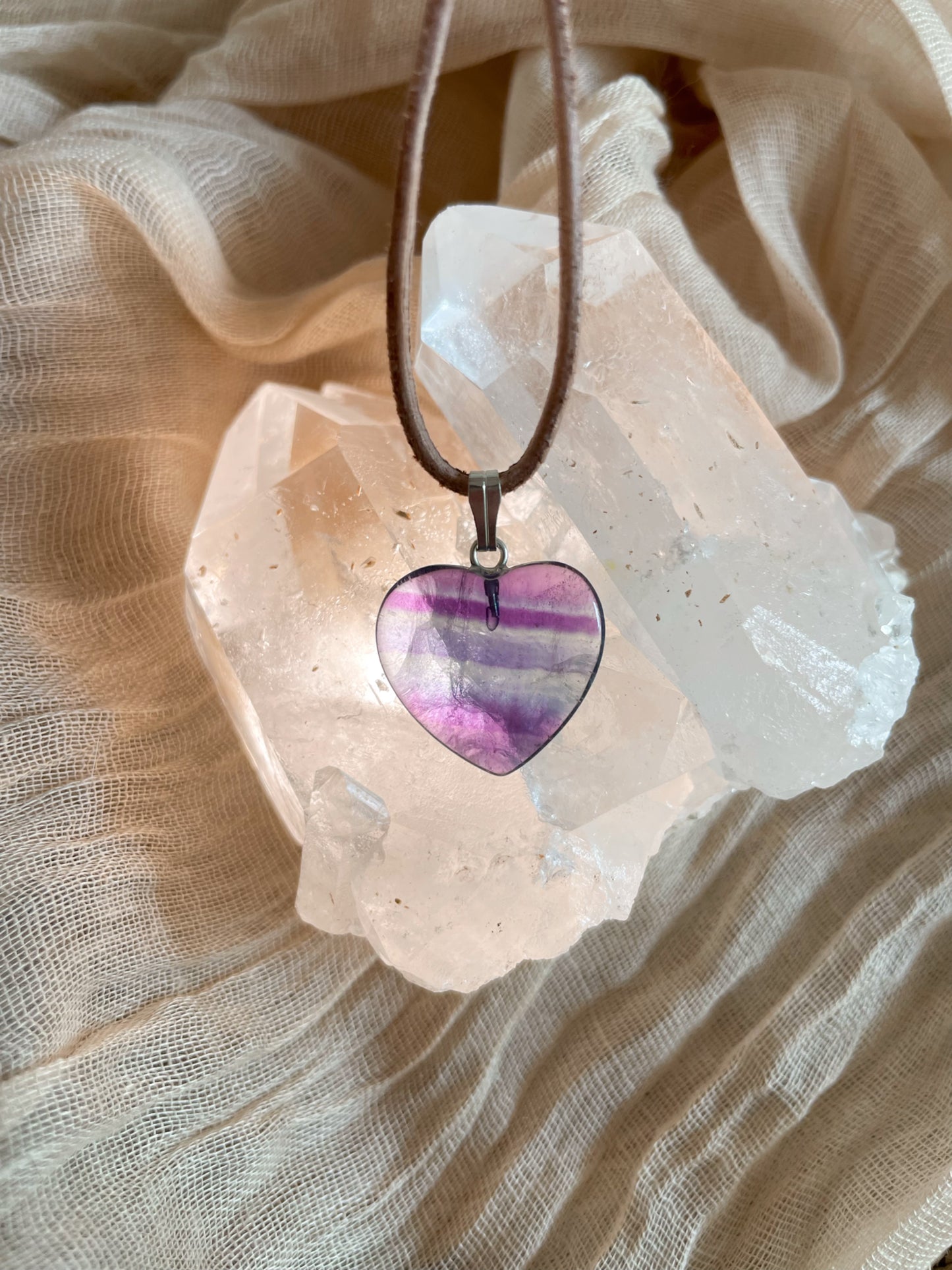 Fluorit Herz Anhänger Nr. 4