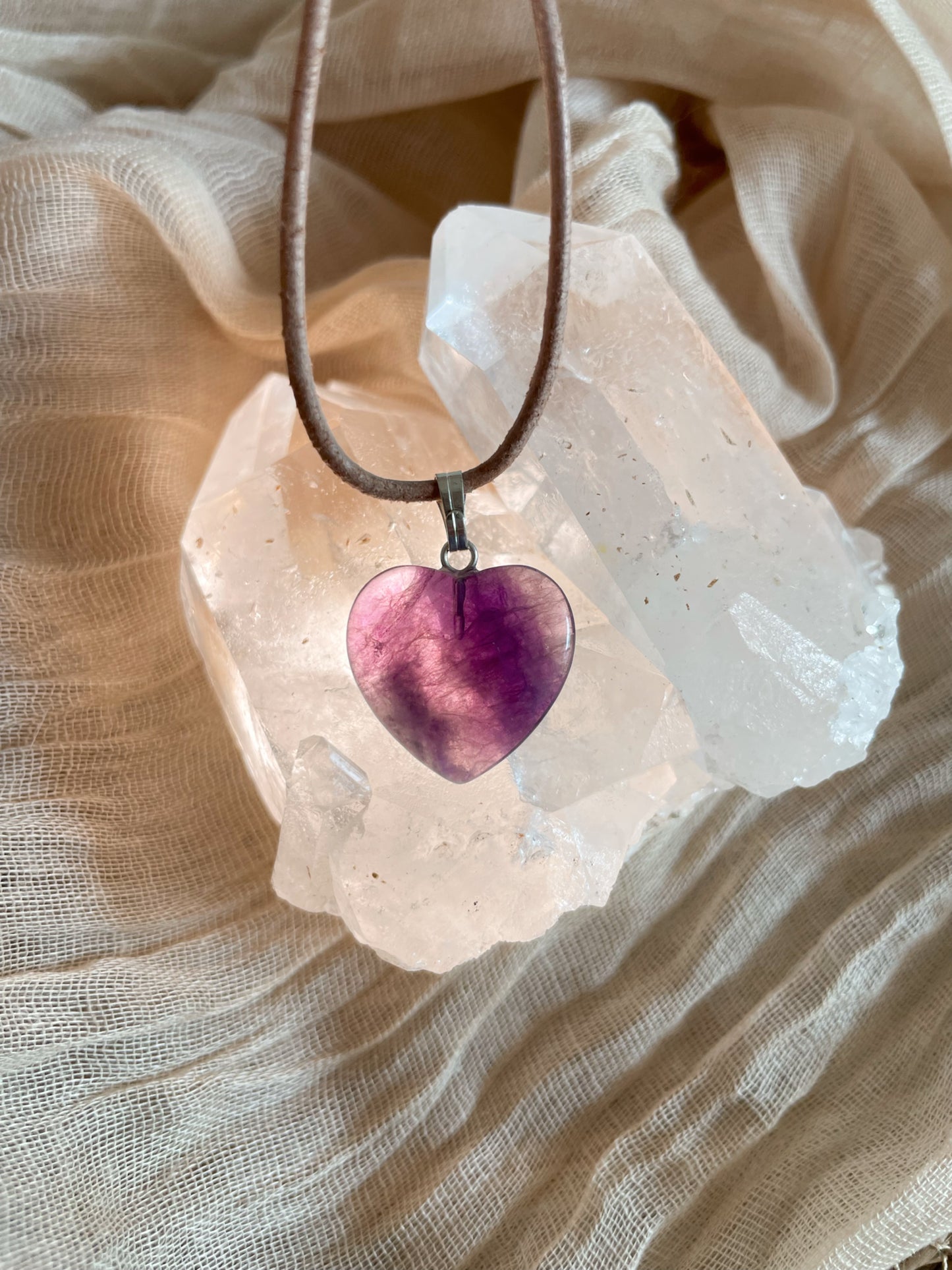 Fluorit Herz Anhänger Nr. 5