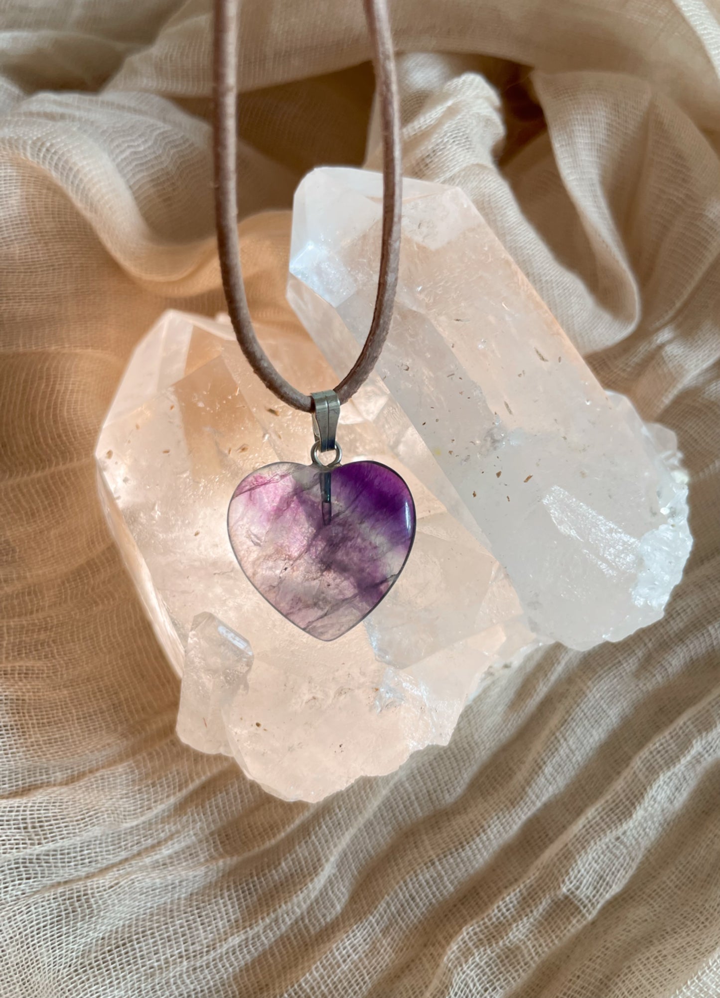 Fluorit Herz Anhänger Nr. 7