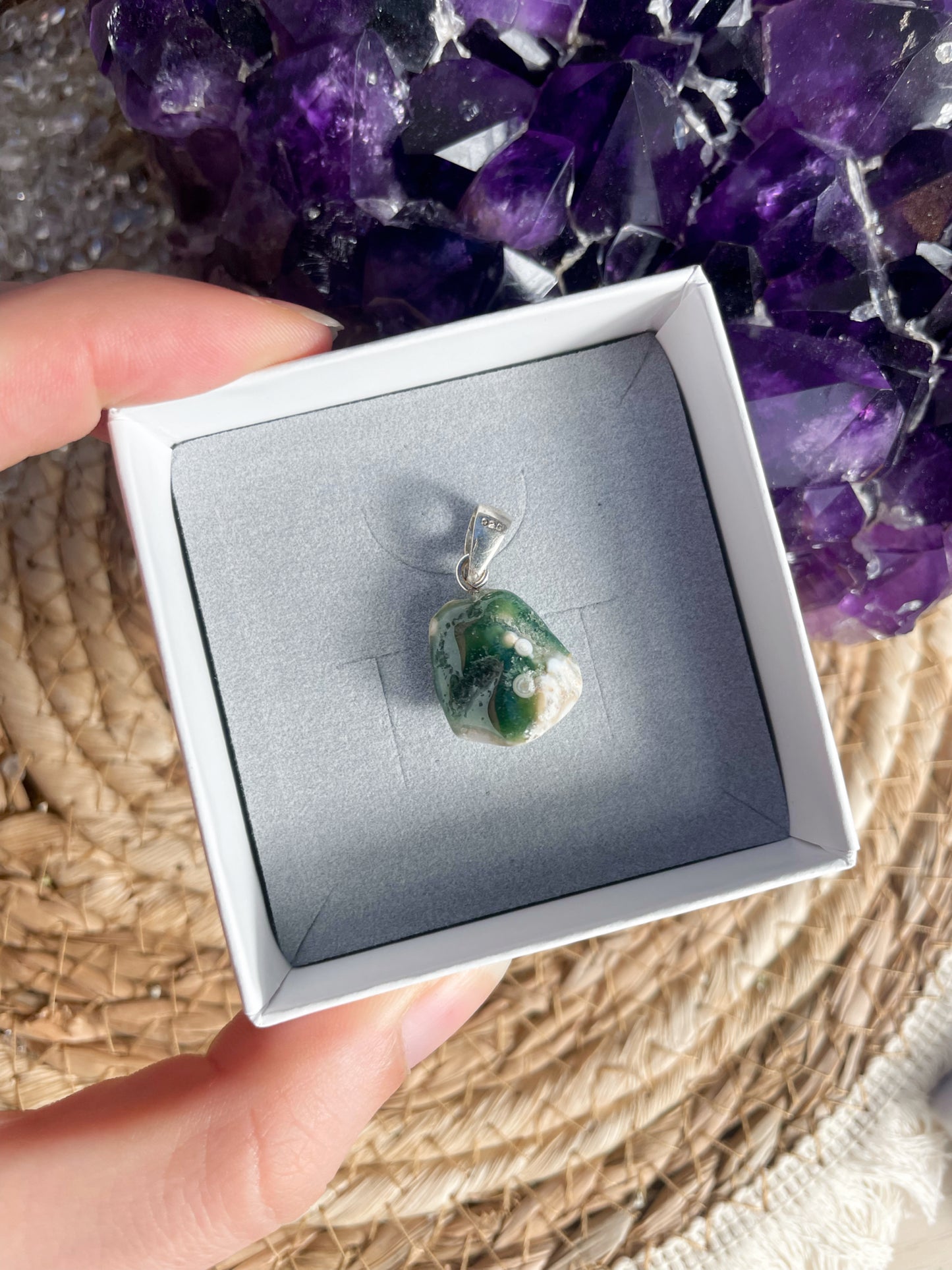 Old Stock Ozean Jaspis Kettenanhänger Nr. 20