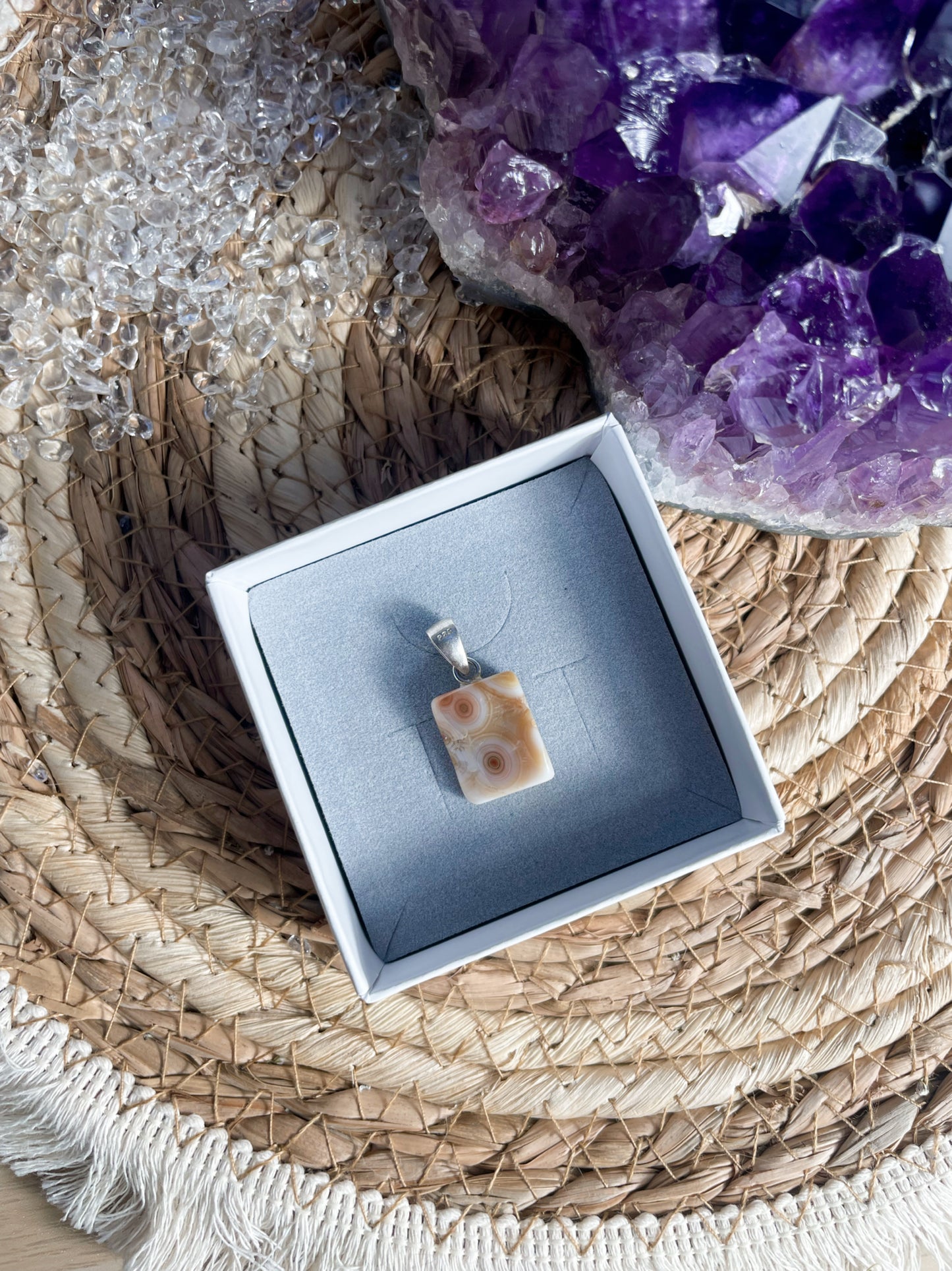 Old Stock Ozean Jaspis Kettenanhänger Nr. 21