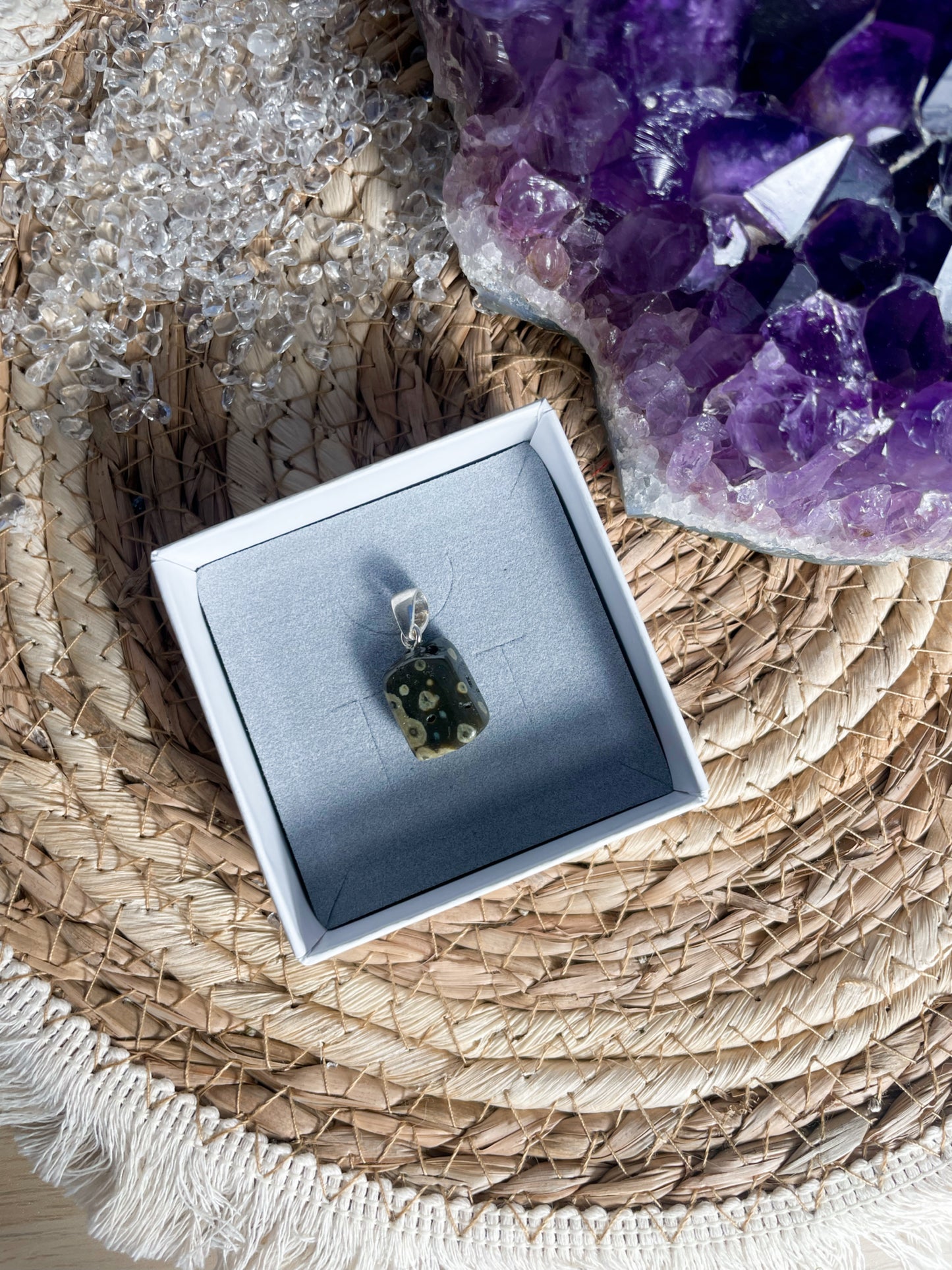 Old Stock Ozean Jaspis Kettenanhänger Nr. 22