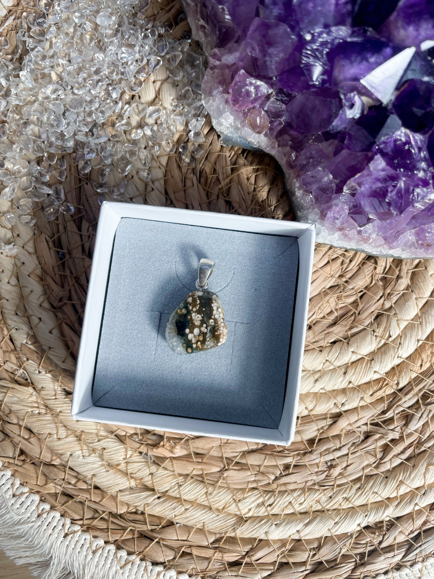 Old Stock Ozean Jaspis Kettenanhänger Nr. 24