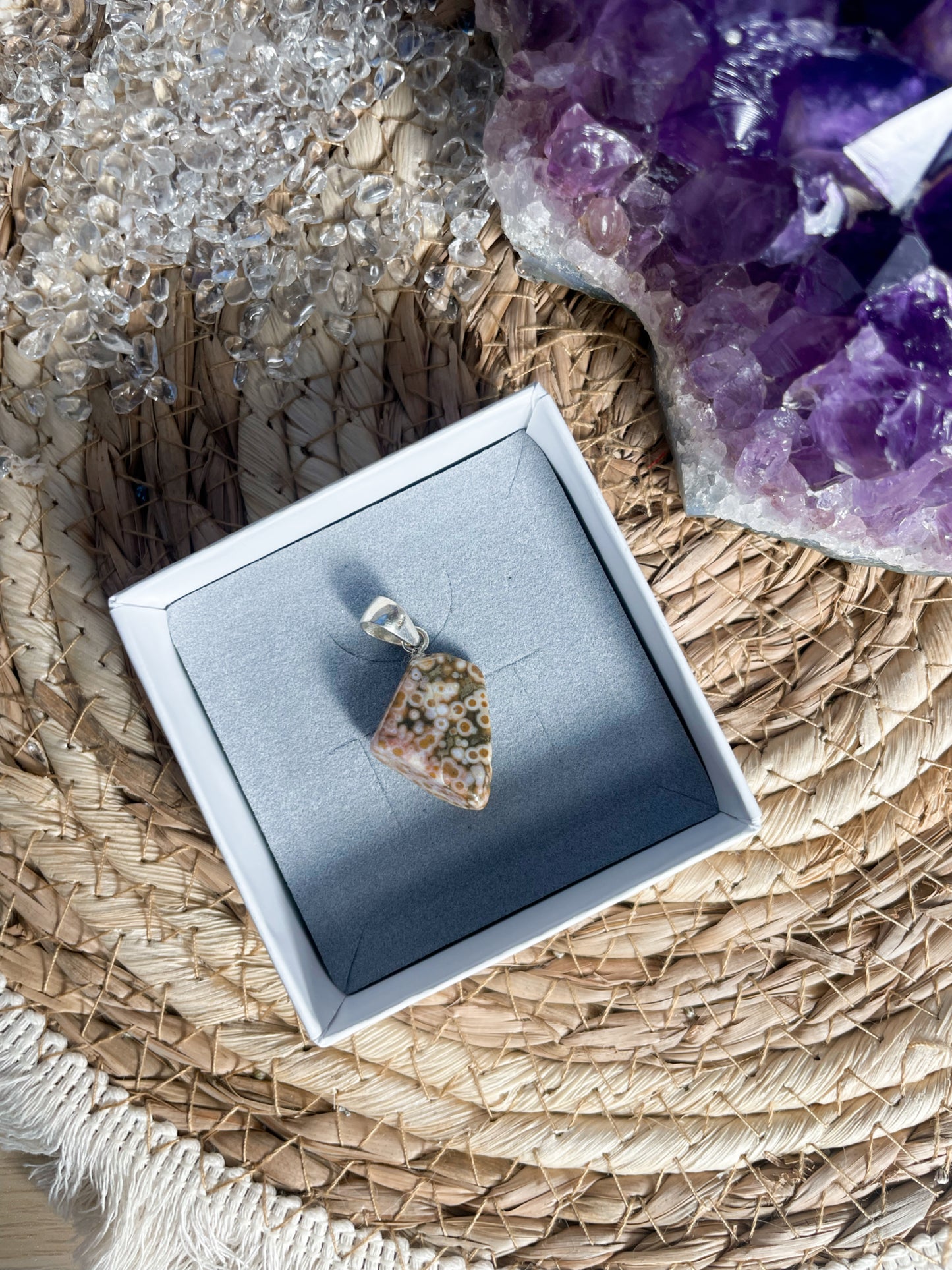 Old Stock Ozean Jaspis Kettenanhänger Nr. 28