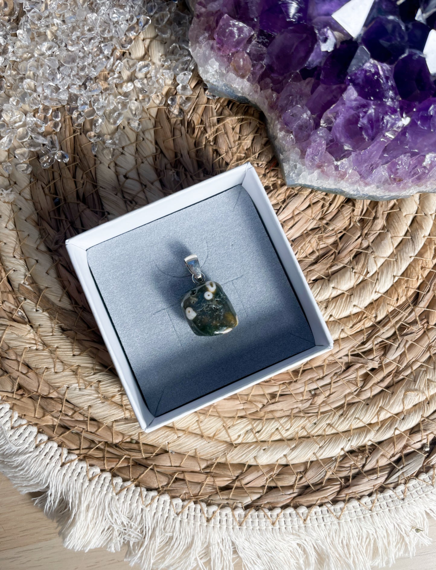 Old Stock Ozean Jaspis Kettenanhänger Nr. 29