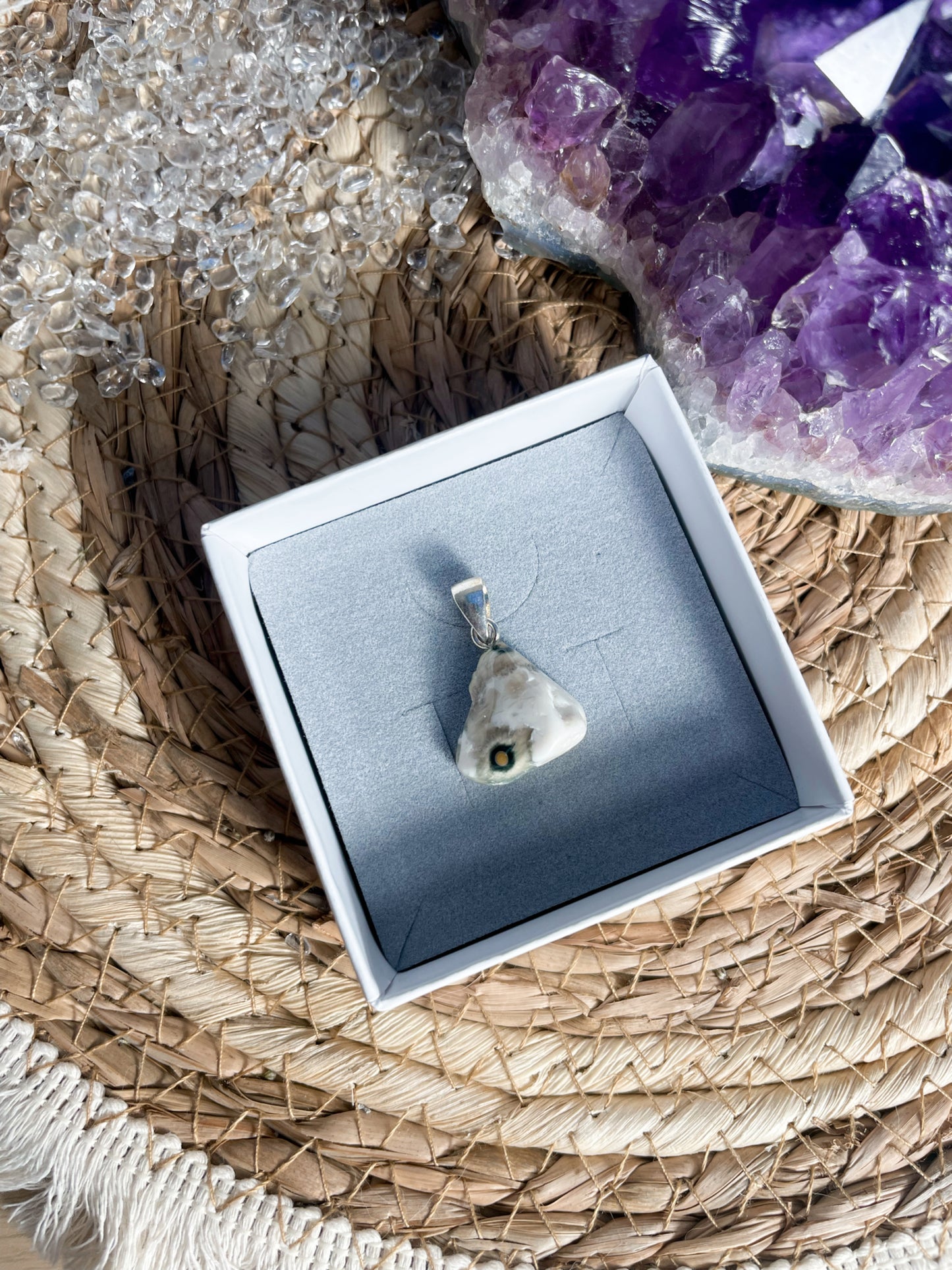 Old Stock Ozean Jaspis Kettenanhänger Nr. 30