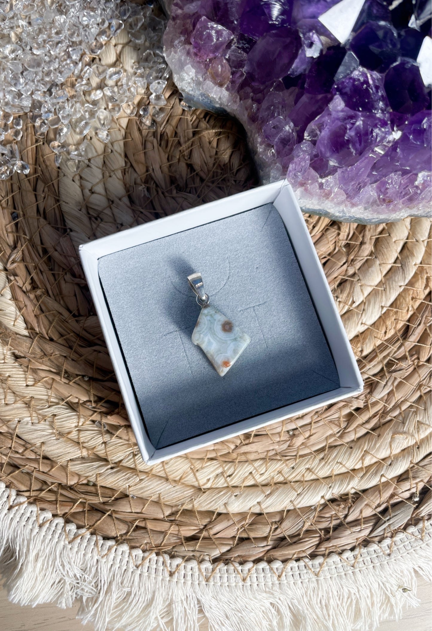 Old Stock Ozean Jaspis Kettenanhänger Nr. 31